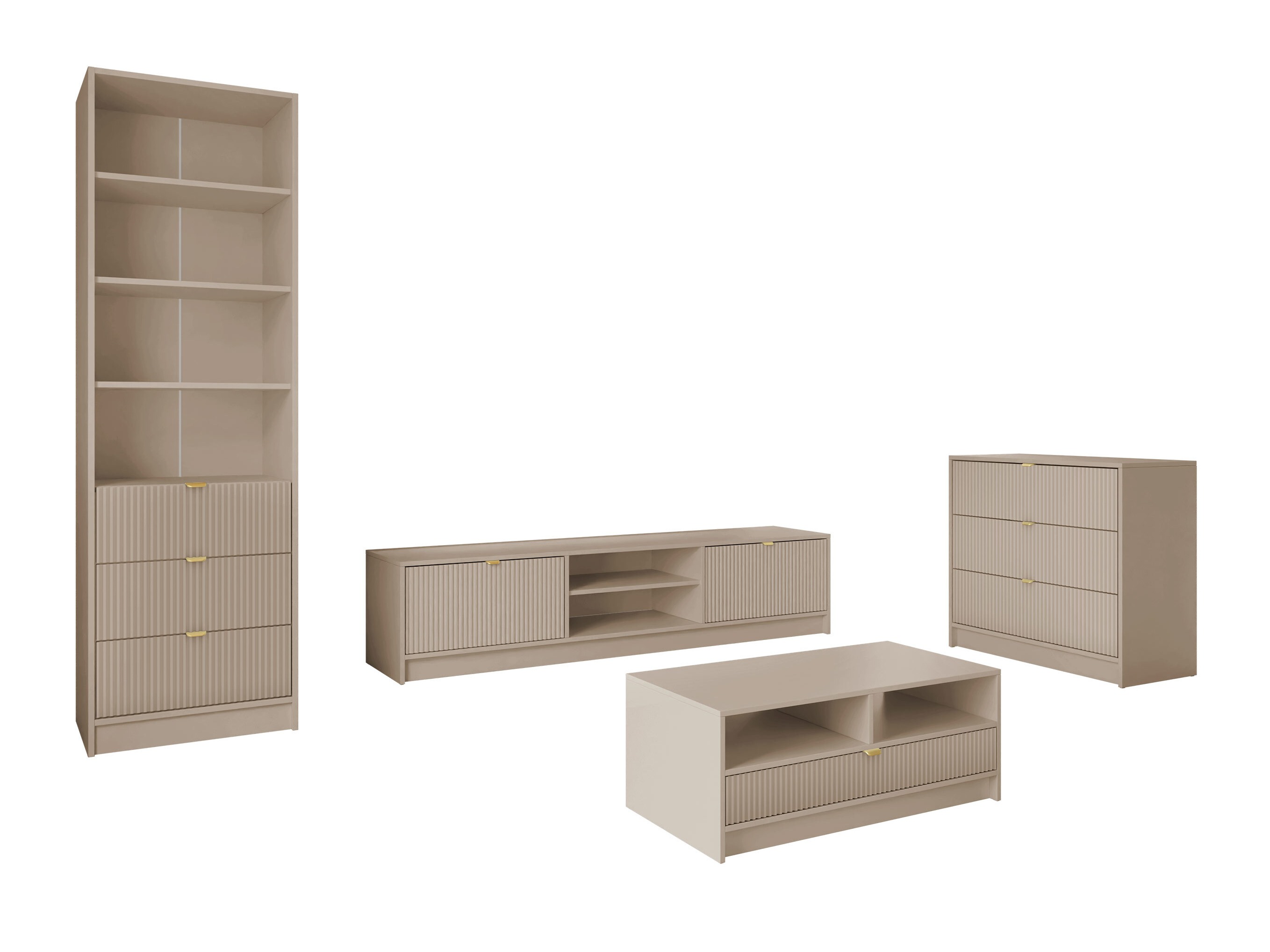 Wohnzimmer-Set Comfivo Papilio VII (Beige)