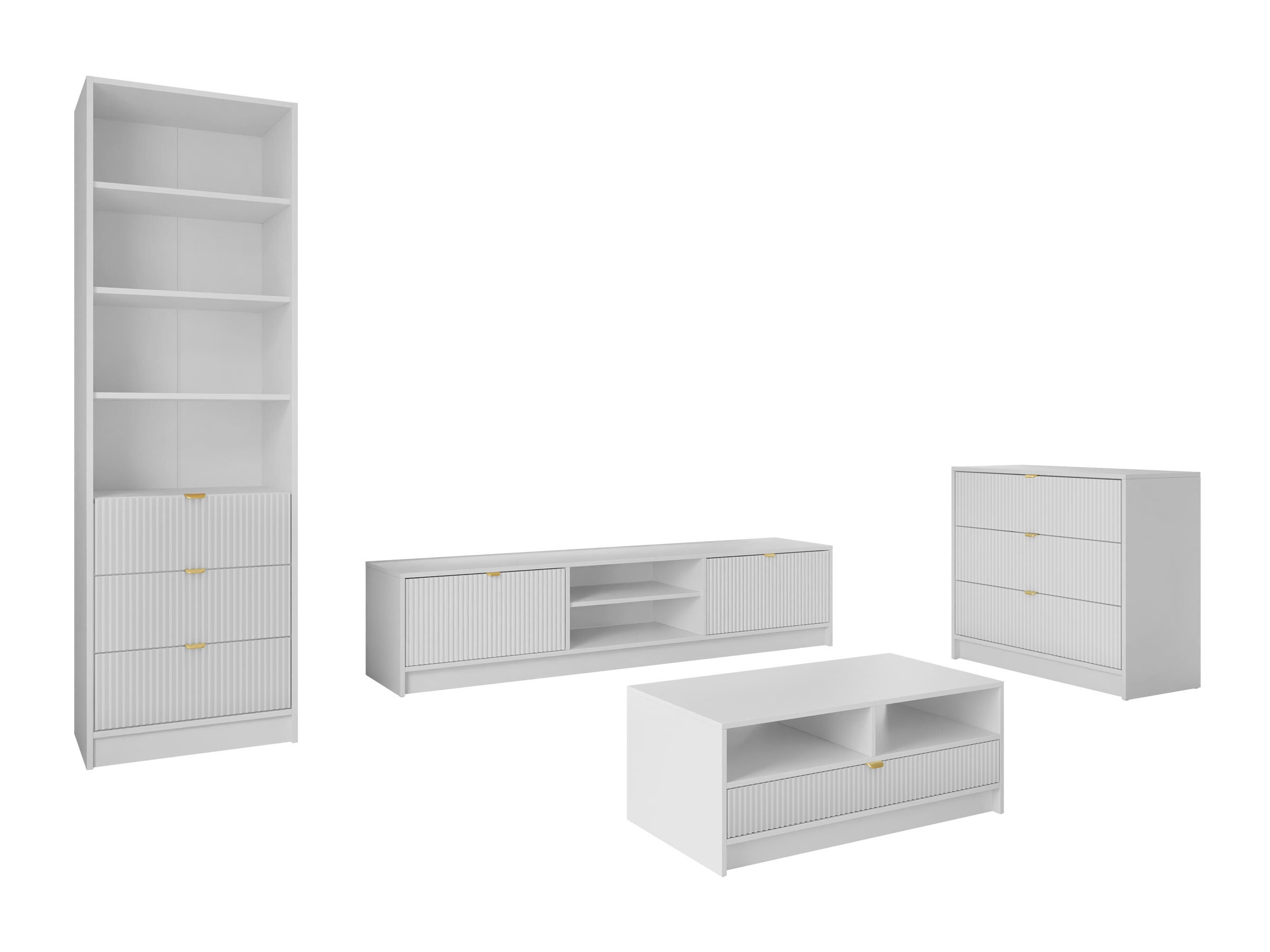 Wohnzimmer-Set Comfivo Papilio VII (Weiss)