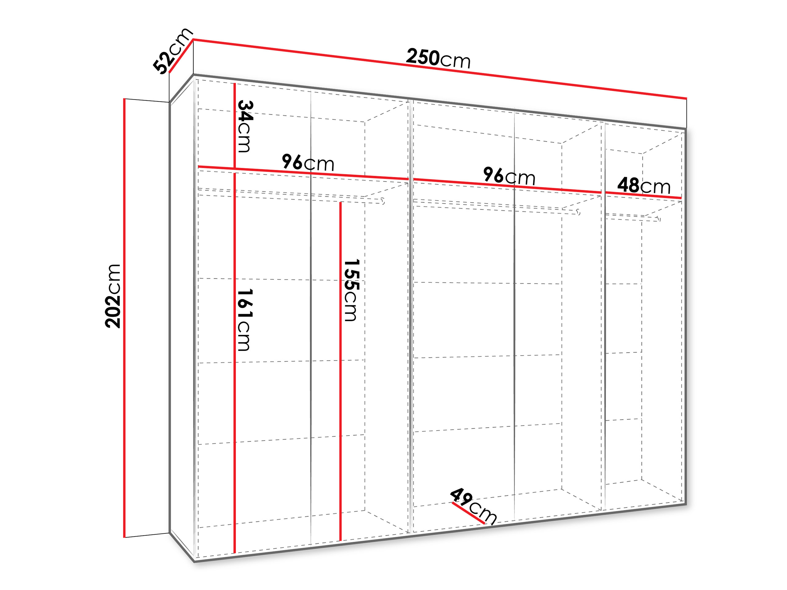 Kleiderschrank Hartford 626 (Weiss)