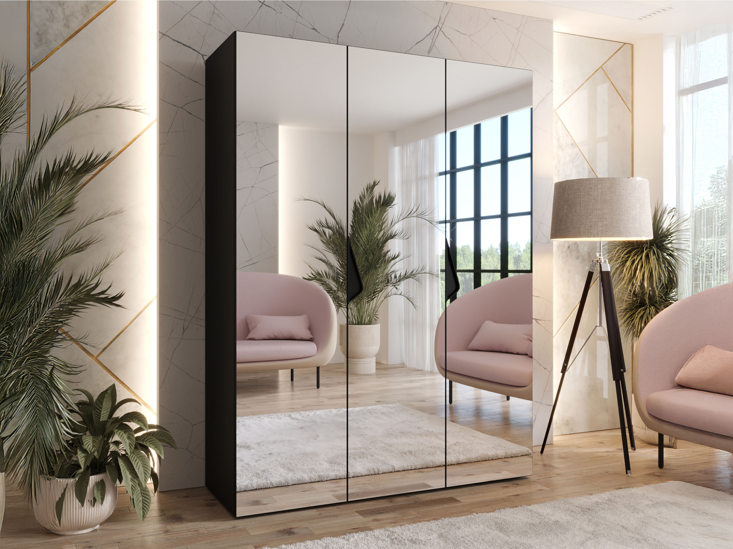 Kleiderschrank Hartford 629 (Schwarz)