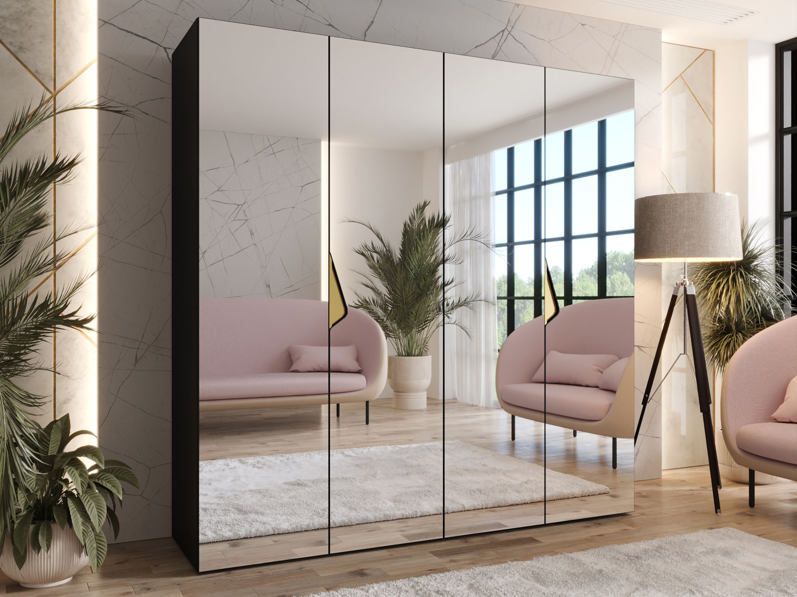 Kleiderschrank Hartford 630 (Schwarz)