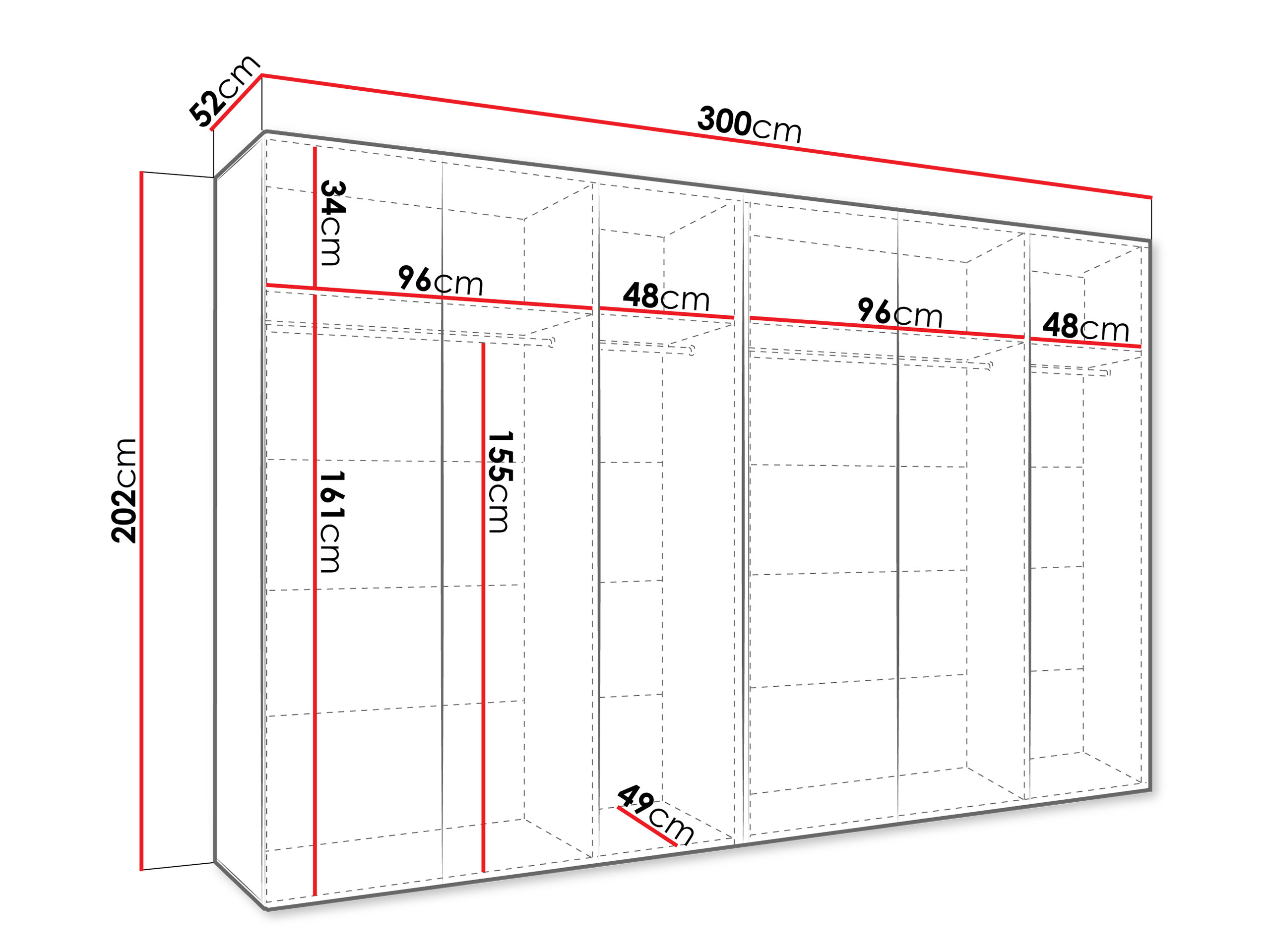 Kleiderschrank Hartford 632 (Weiss)