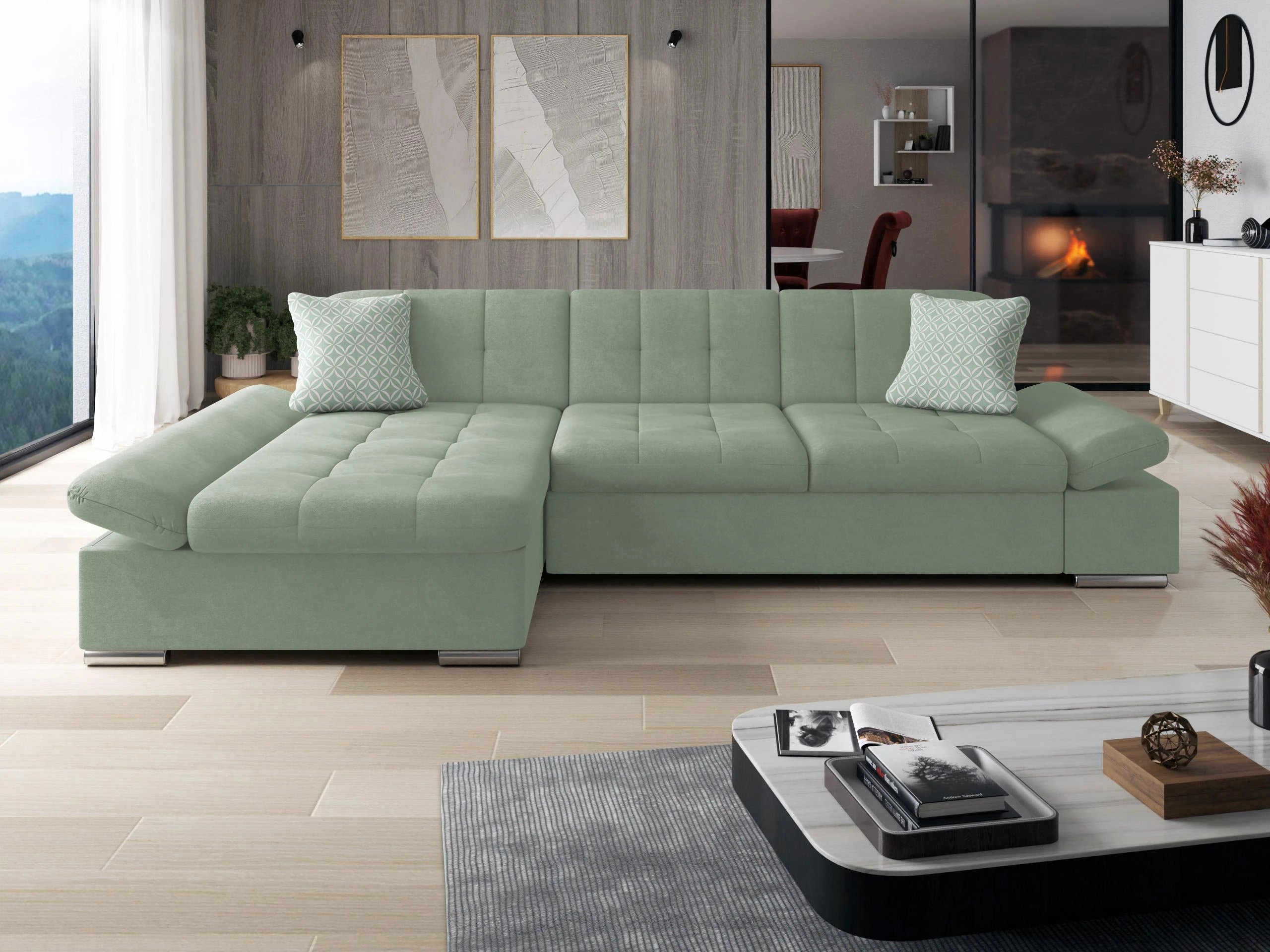 Ecksofa Comfivo Sanitas I (Uttario Velvet 2954 + Evo 29)