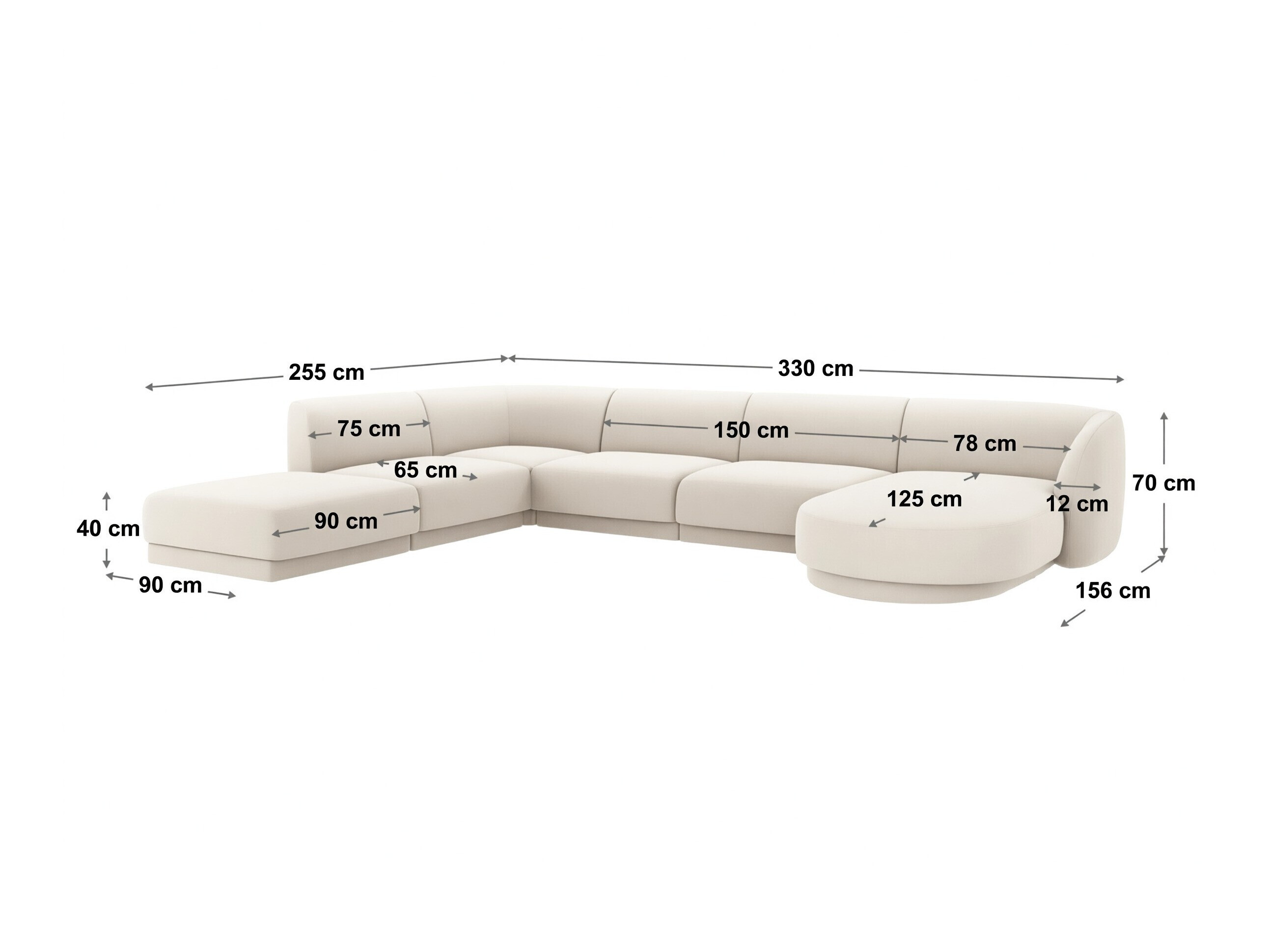 Modulares Ecksofa Tivlomi 107 (Bluvel 13)