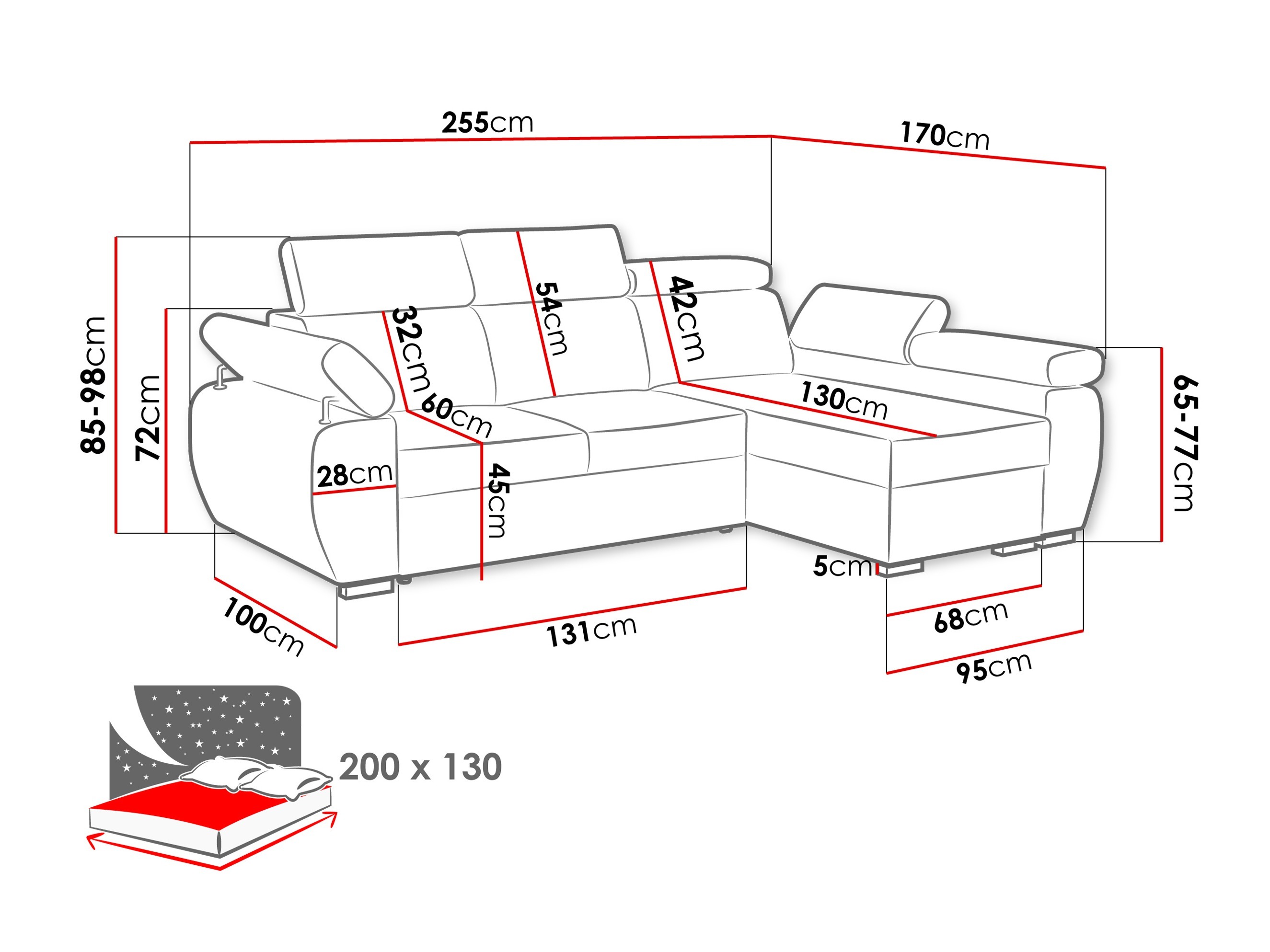 Ecksofa Columbus 132 (Kronos 22)