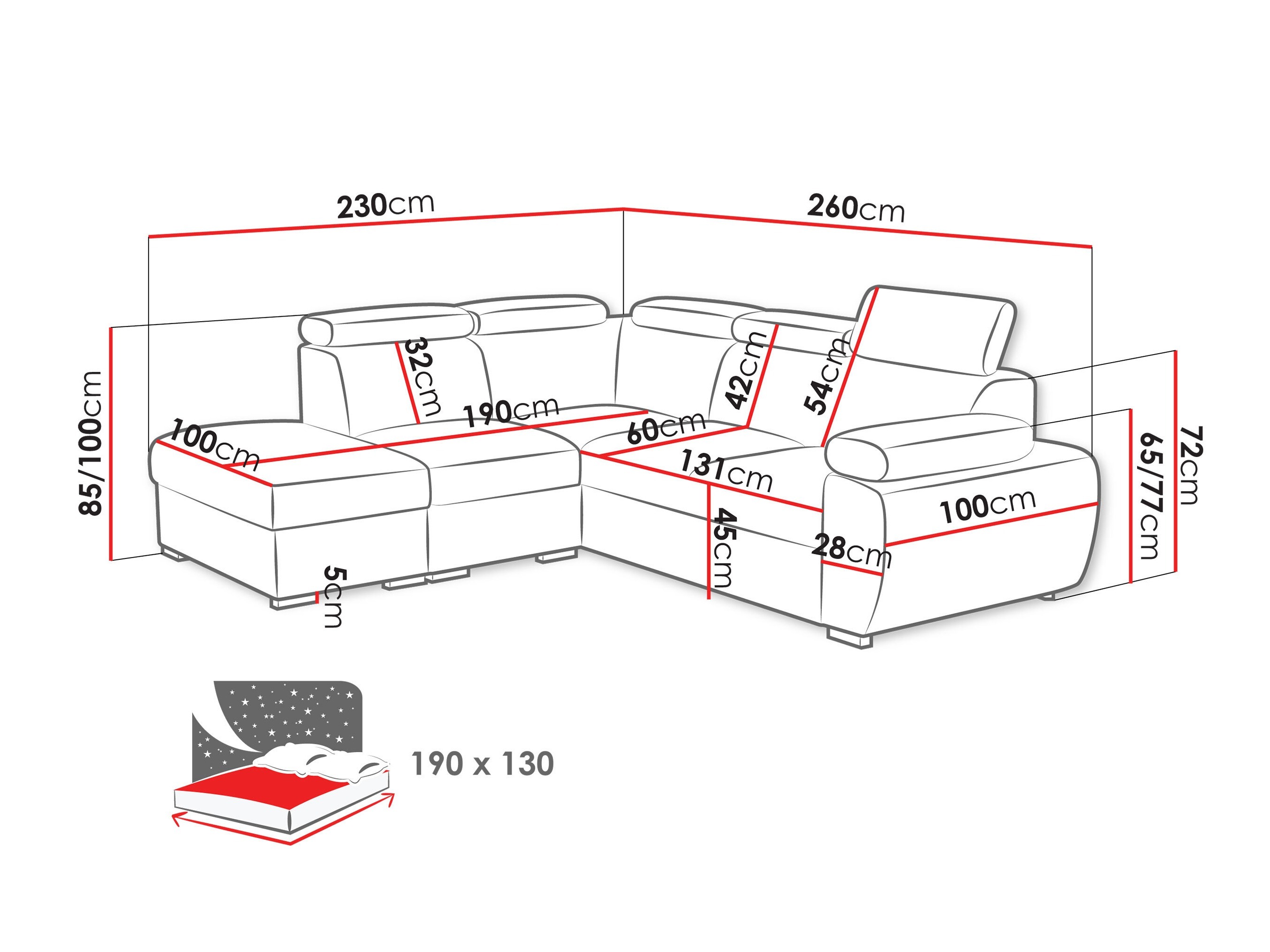 Ecksofa Columbus 228 (Kronos 22)