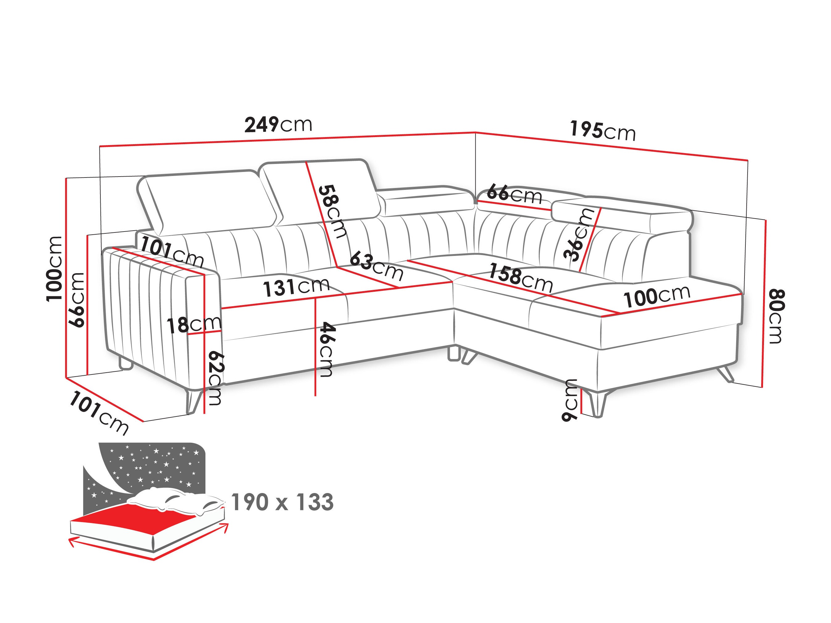 Ecksofa Columbus 202 (Velutto 3)