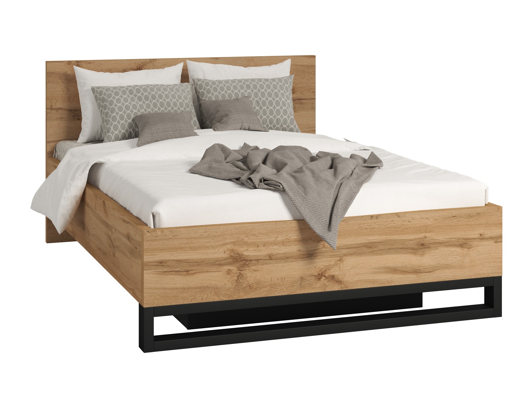 Bett Avicavu 118 (Wotan Eiche + Schwarz)