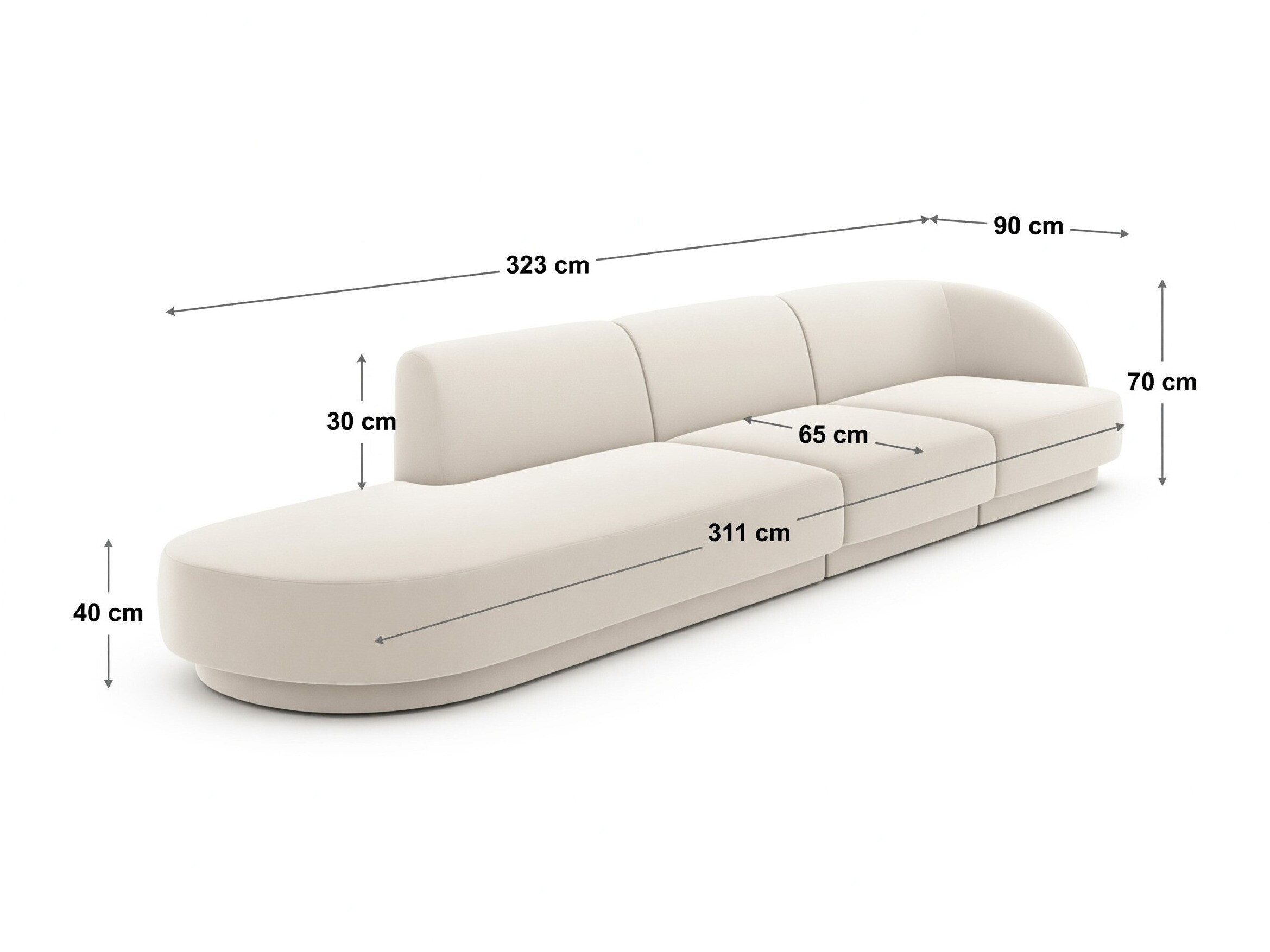 Modulares Sofa Tivlomi 105 (Bluvel 22)
