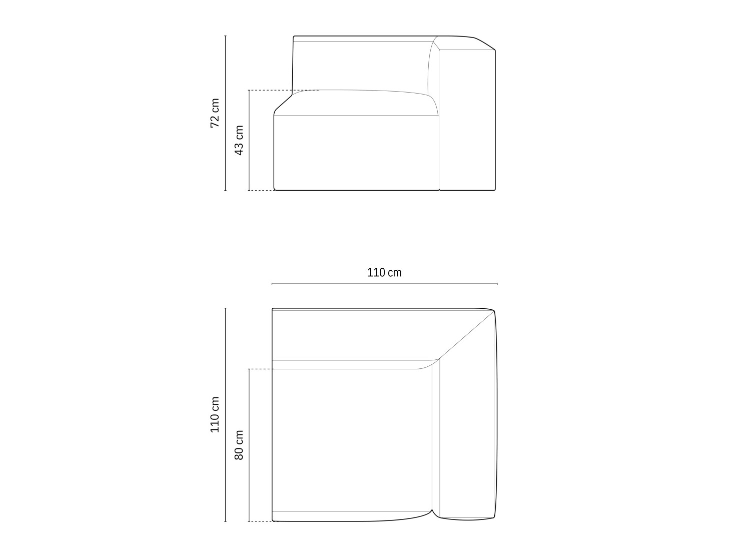Modularer Sessel Beckley F117 (Paris Cream)