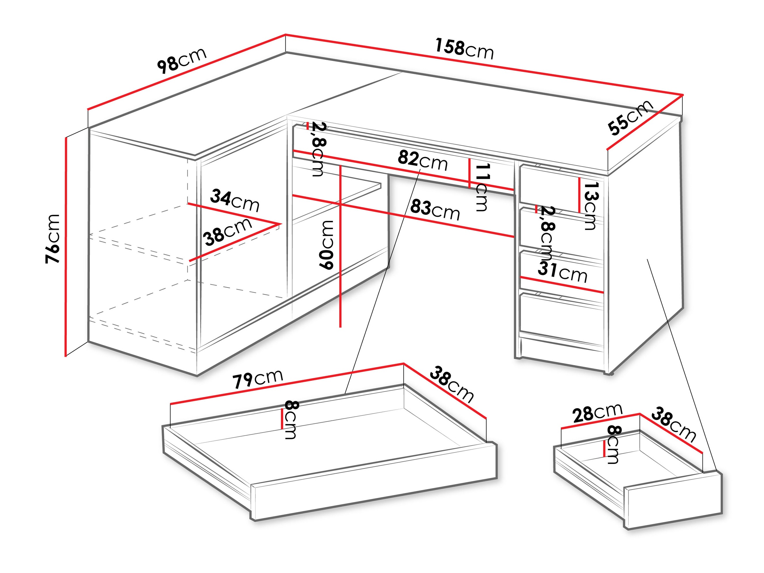 Eckschreibtisch Comfivo 568 (Beige)