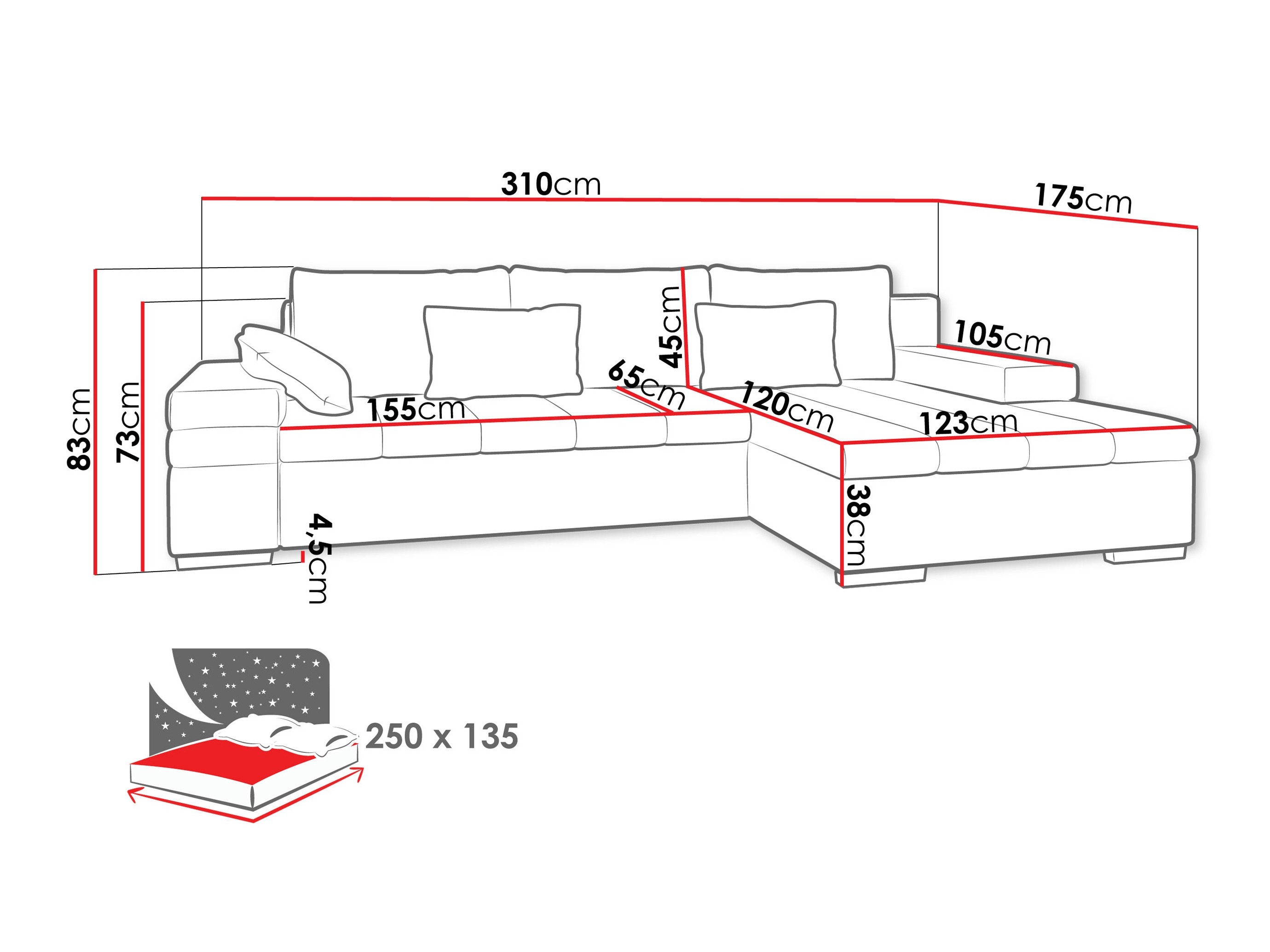 Ecksofa Comfivo Olivetum (Rechts)