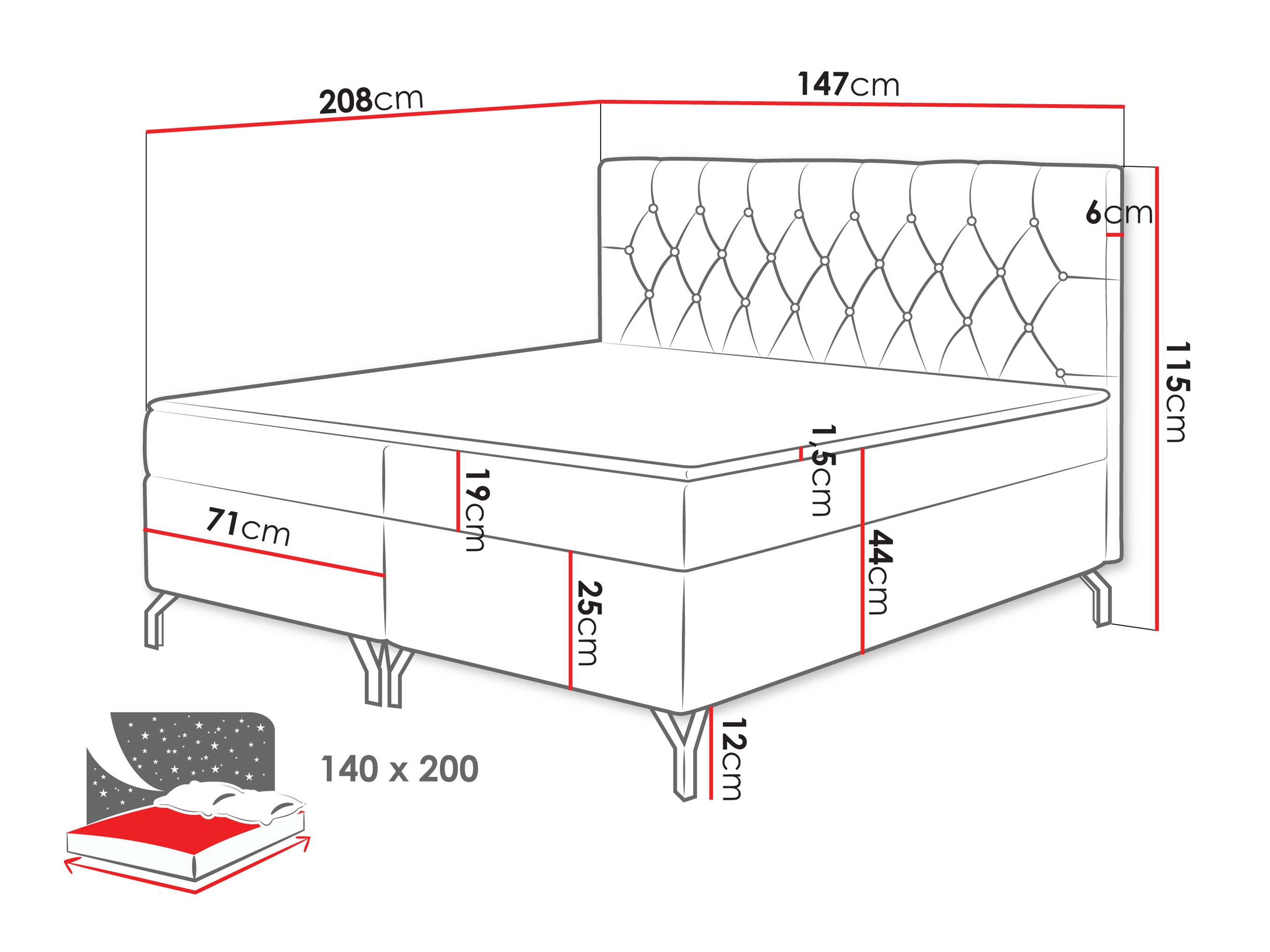 Boxspringbett Focus (Fresh 11)