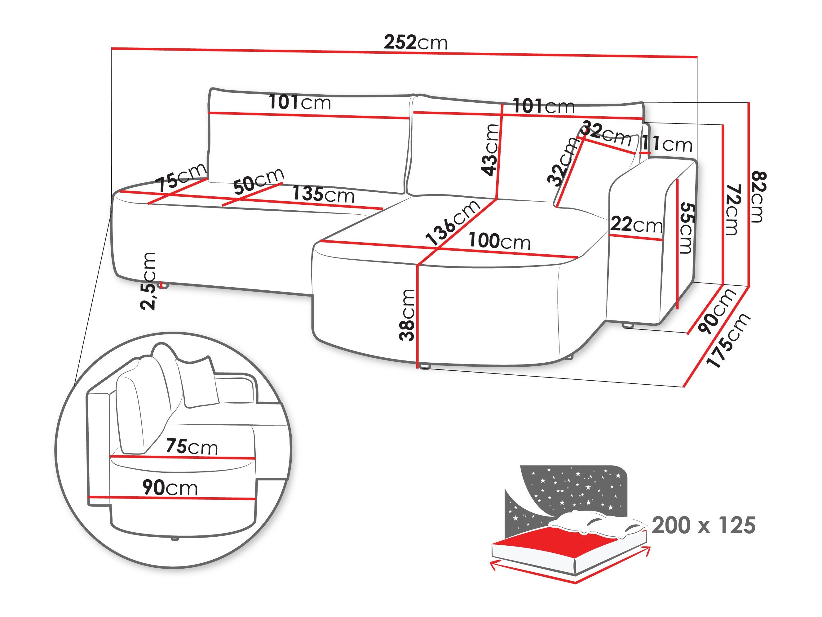 Ecksofa TrendyNest Infa (Lumo 40)