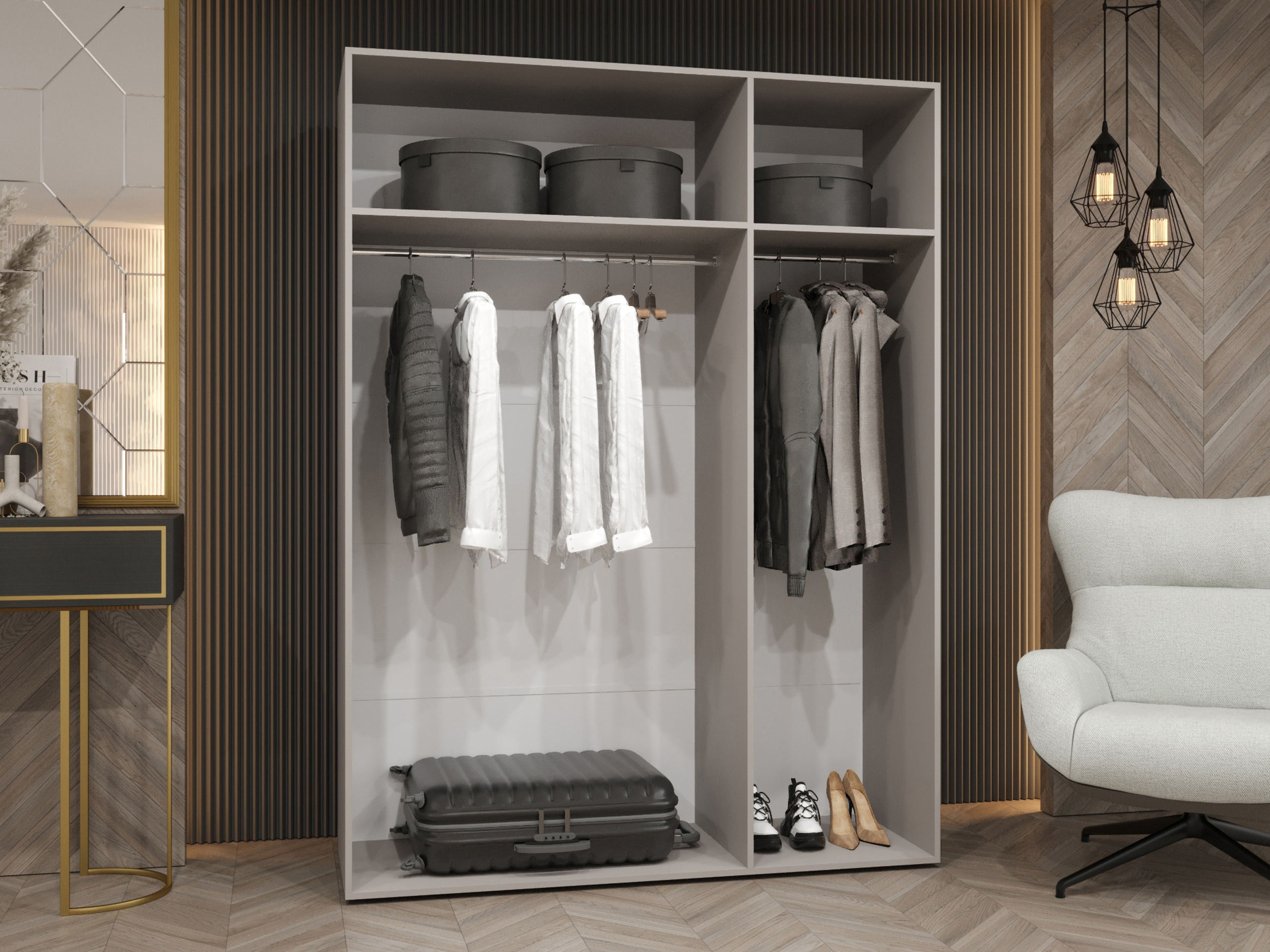 Kleiderschrank Hartford 614 (Weiss)