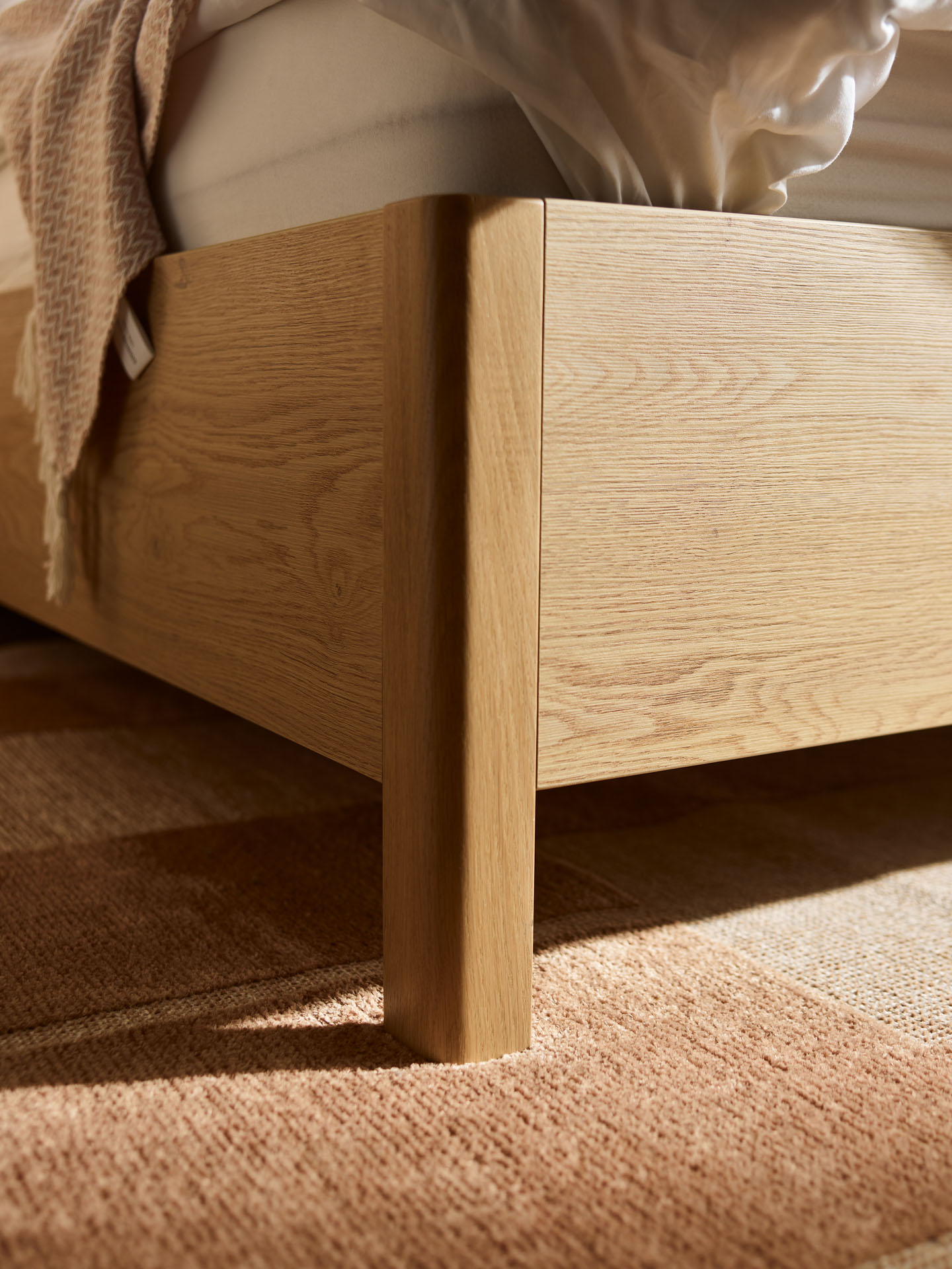Bett Ruvcamu 118 (Eichenholzoptik + Beige)