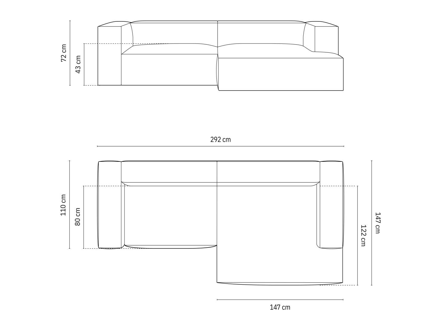 Modulares Ecksofa Sonsore 114 (Monet Graphite)