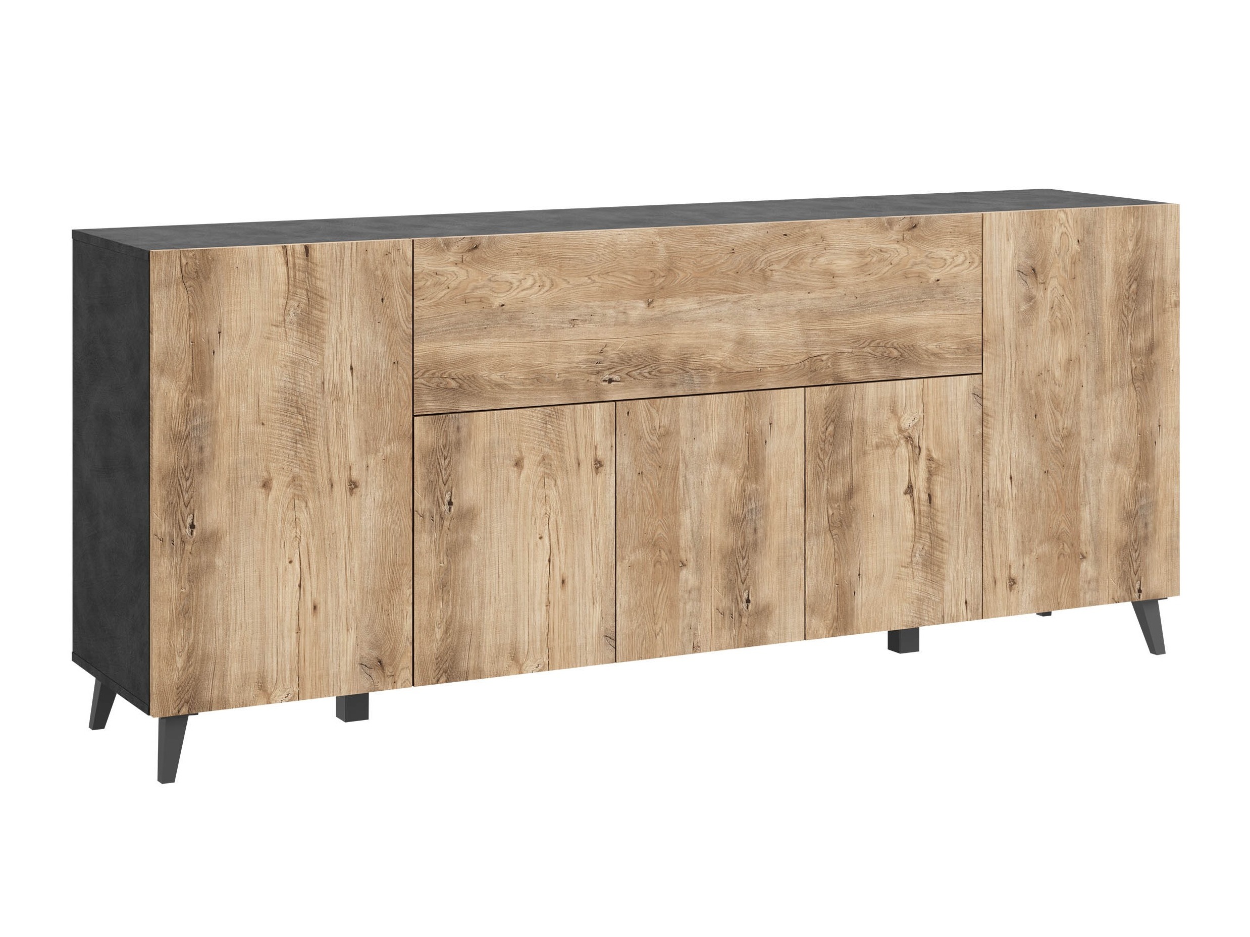 Sideboard Levtive 103 (Matera grau + Kastanienholzoptik)