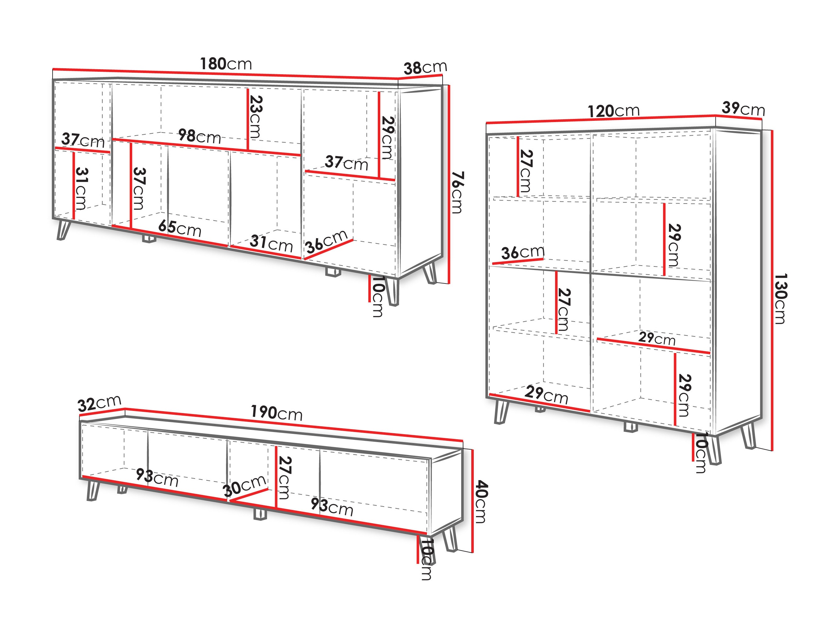 Wohnzimmer-Sets Levtive 104 (Graphit)
