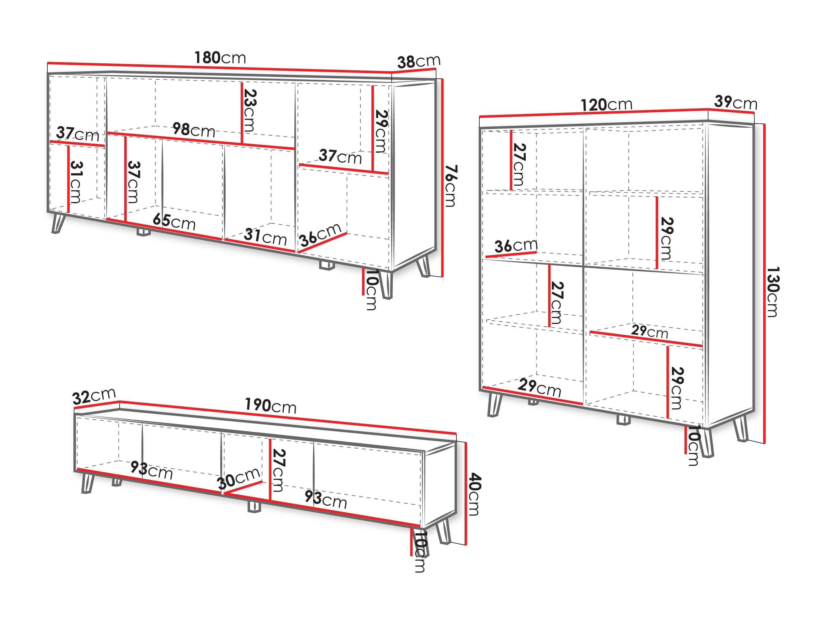 Wohnzimmer-Sets Levtive 104 (Matera grau + Kastanienholzoptik)