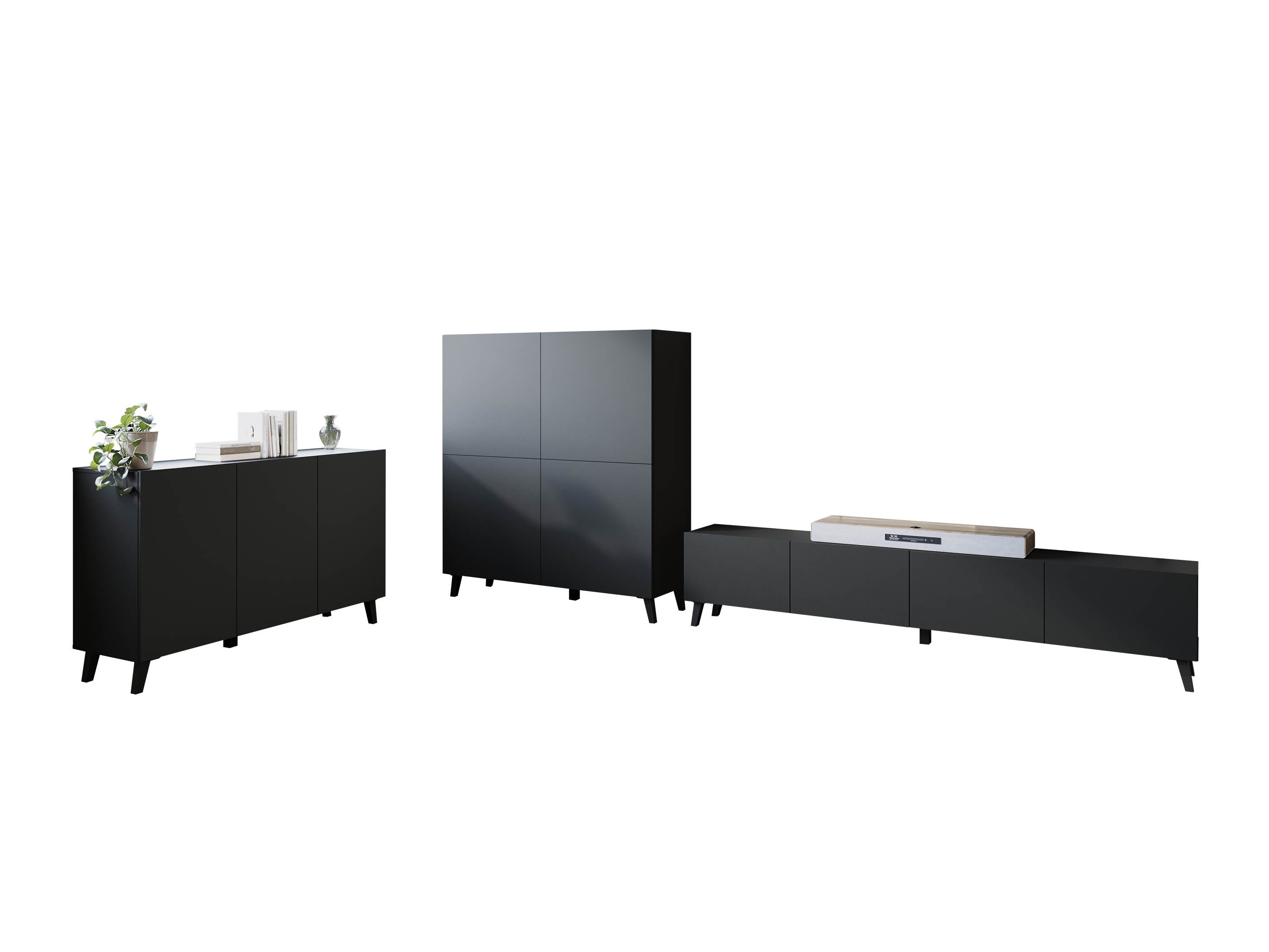 Wohnzimmer-Sets Levtive 105 (Graphit)