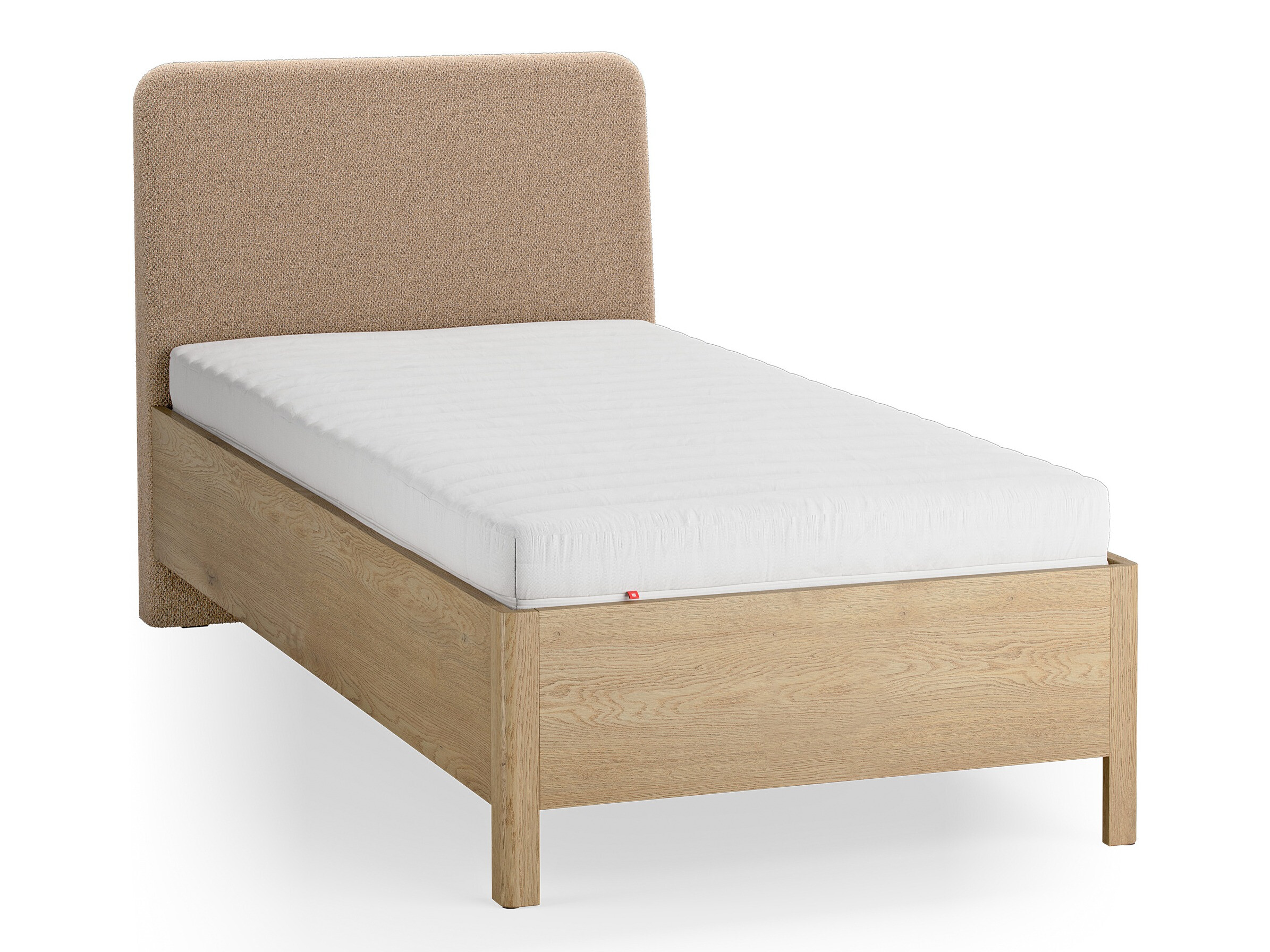 Bett Ruvcamu 118 (Eichenholzoptik + Beige)