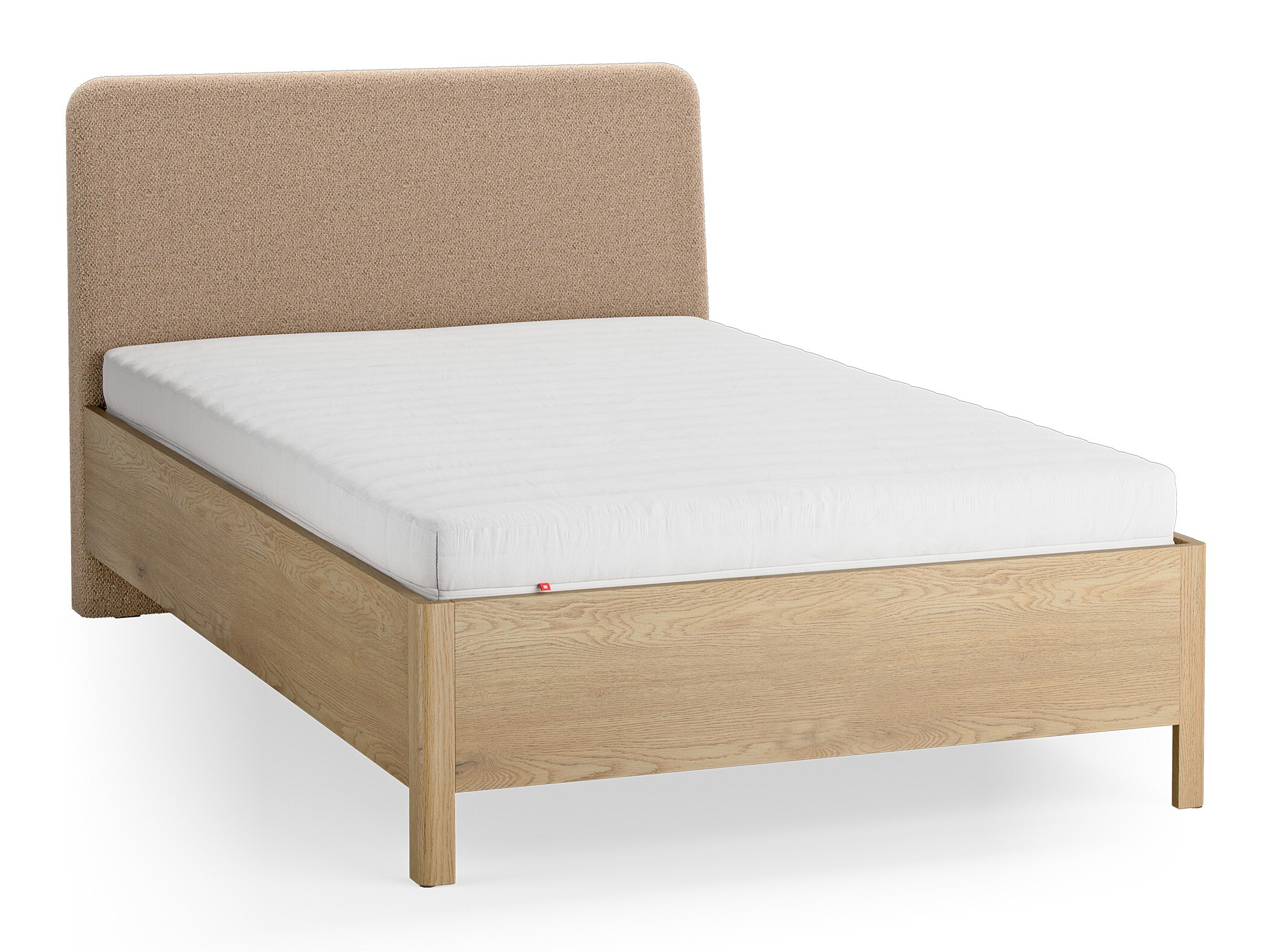 Bett Ruvcamu 118 (Eichenholzoptik + Beige)