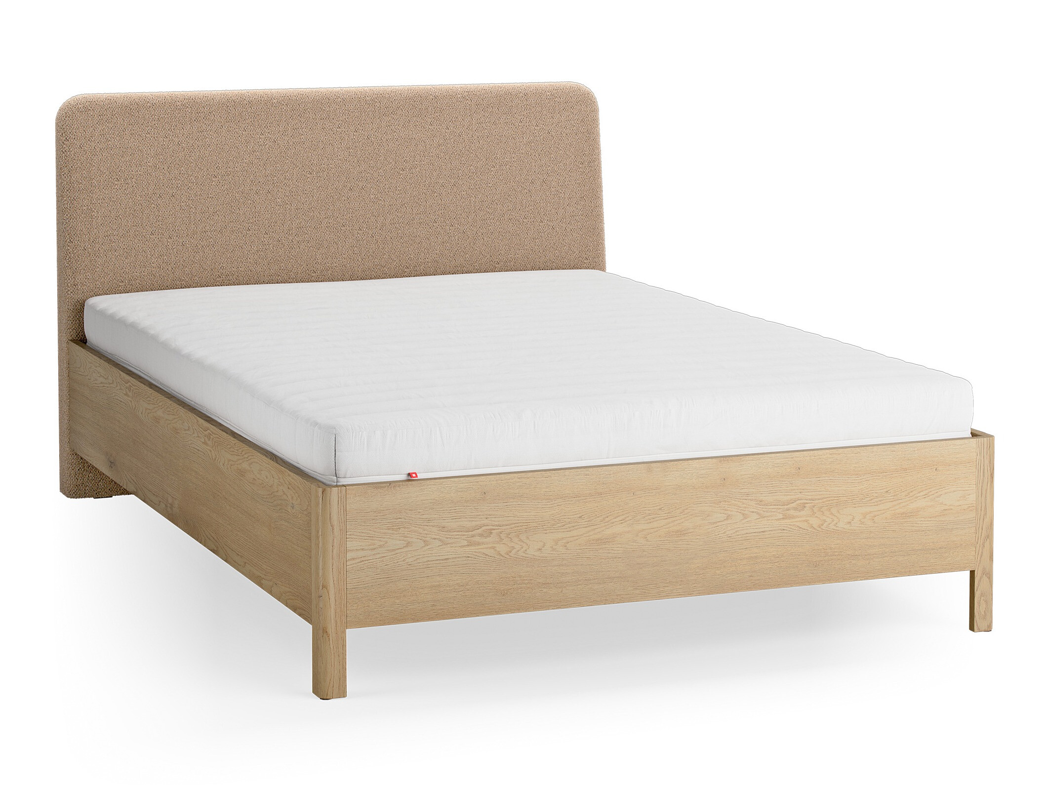 Bett Ruvcamu 118 (Eichenholzoptik + Beige)