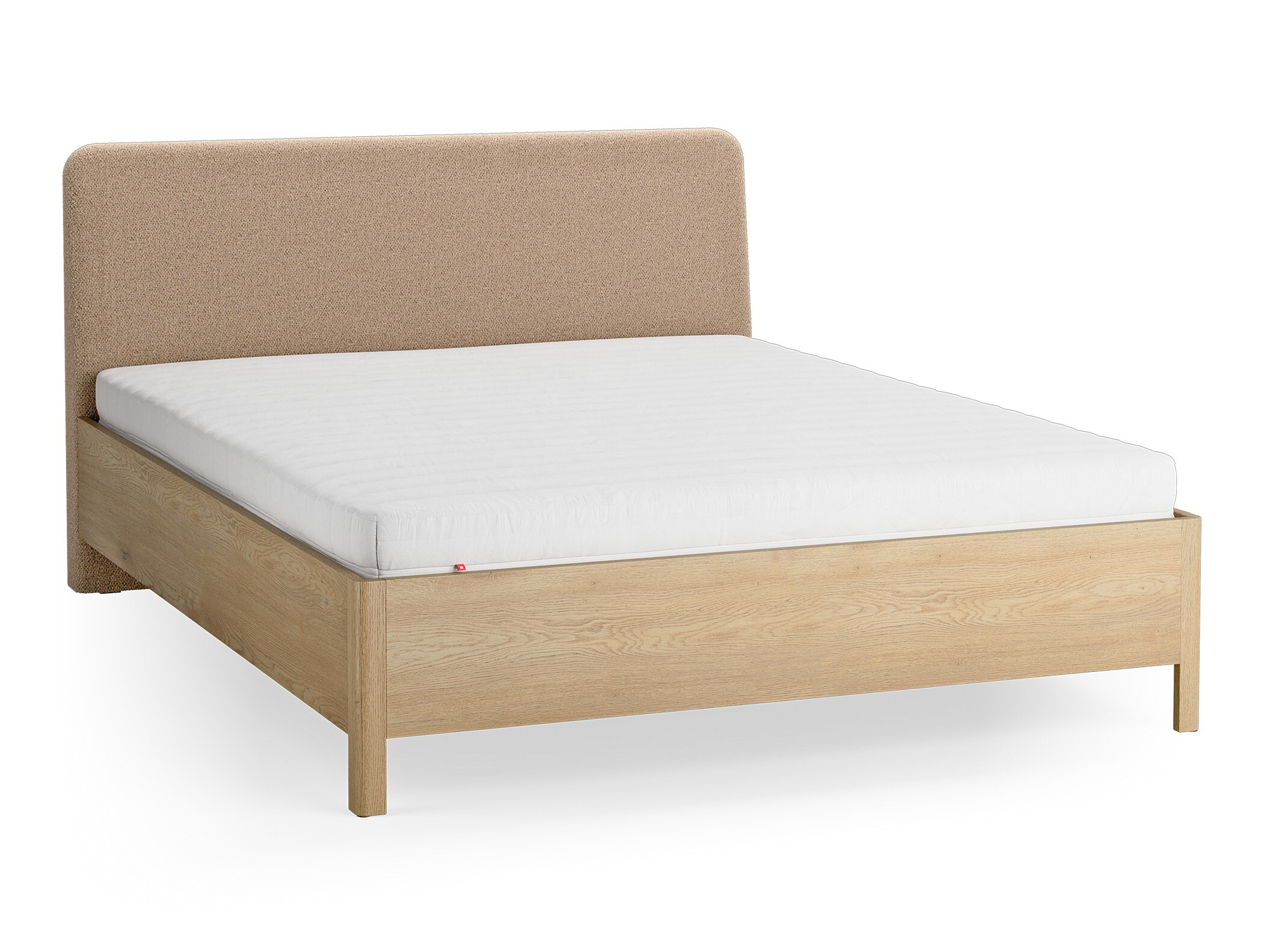 Bett Ruvcamu 118 (Eichenholzoptik + Beige)