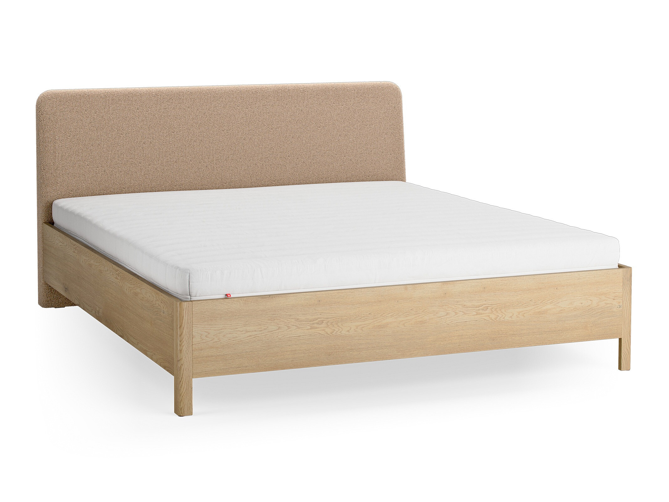 Bett Ruvcamu 118 (Eichenholzoptik + Beige)