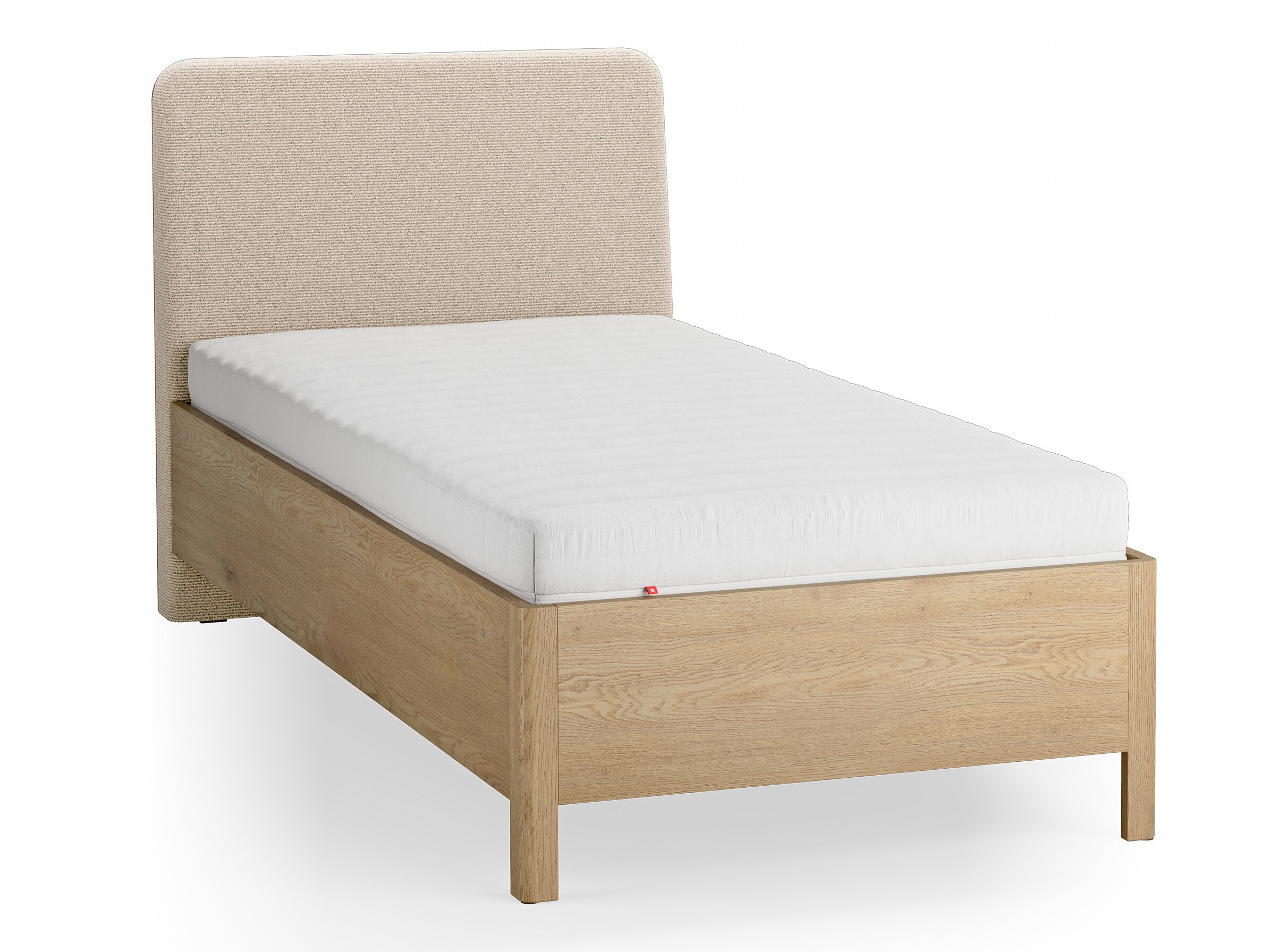 Bett Ruvcamu 118 (Eichenholzoptik + Ecru weiss)