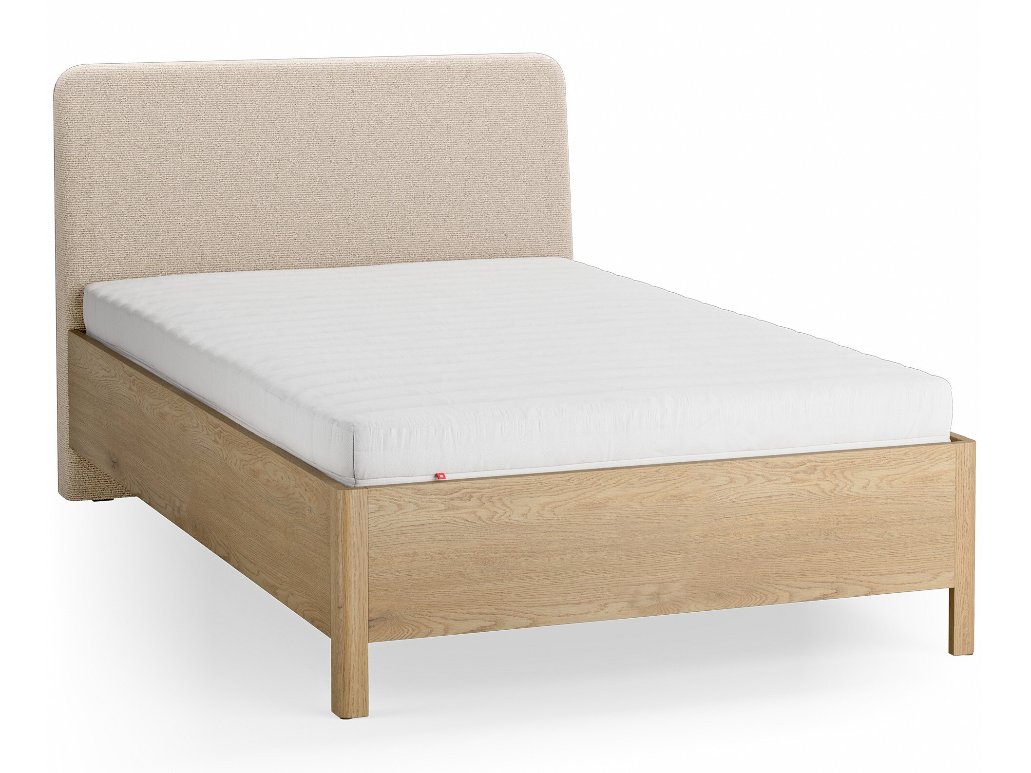 Bett Ruvcamu 118 (Eichenholzoptik + Ecru weiss)