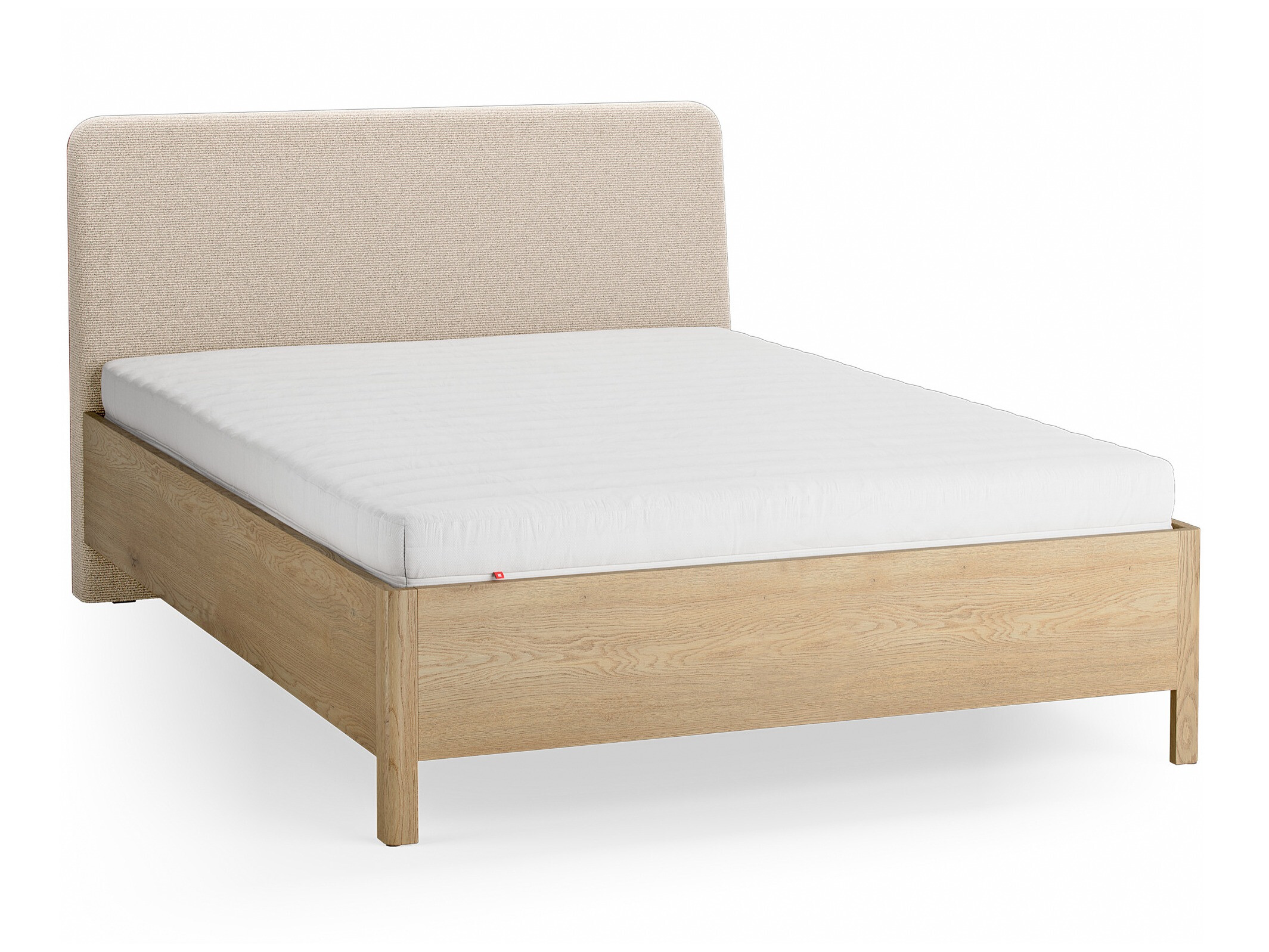 Bett Ruvcamu 118 (Eichenholzoptik + Ecru weiss)