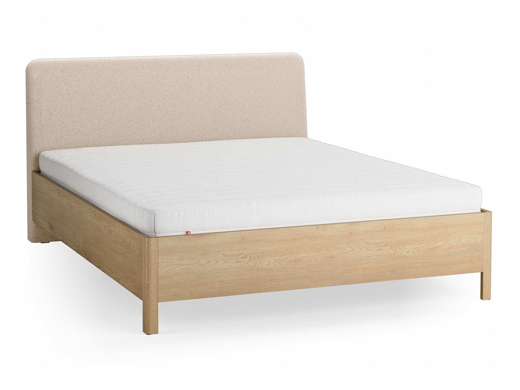 Bett Ruvcamu 118 (Eichenholzoptik + Ecru weiss)