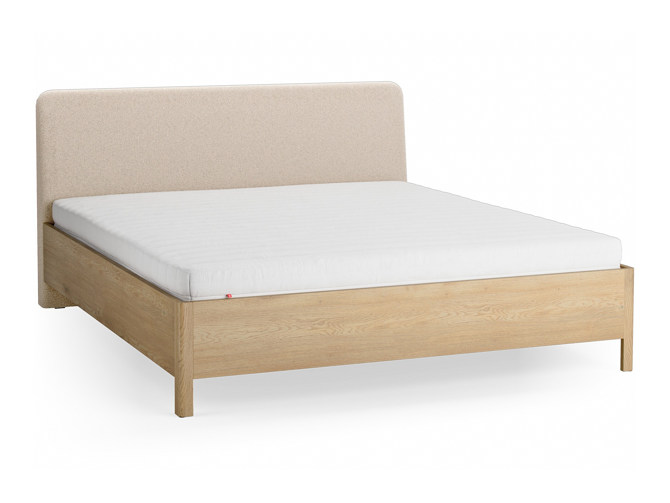 Bett Ruvcamu 118 (Eichenholzoptik + Ecru weiss)