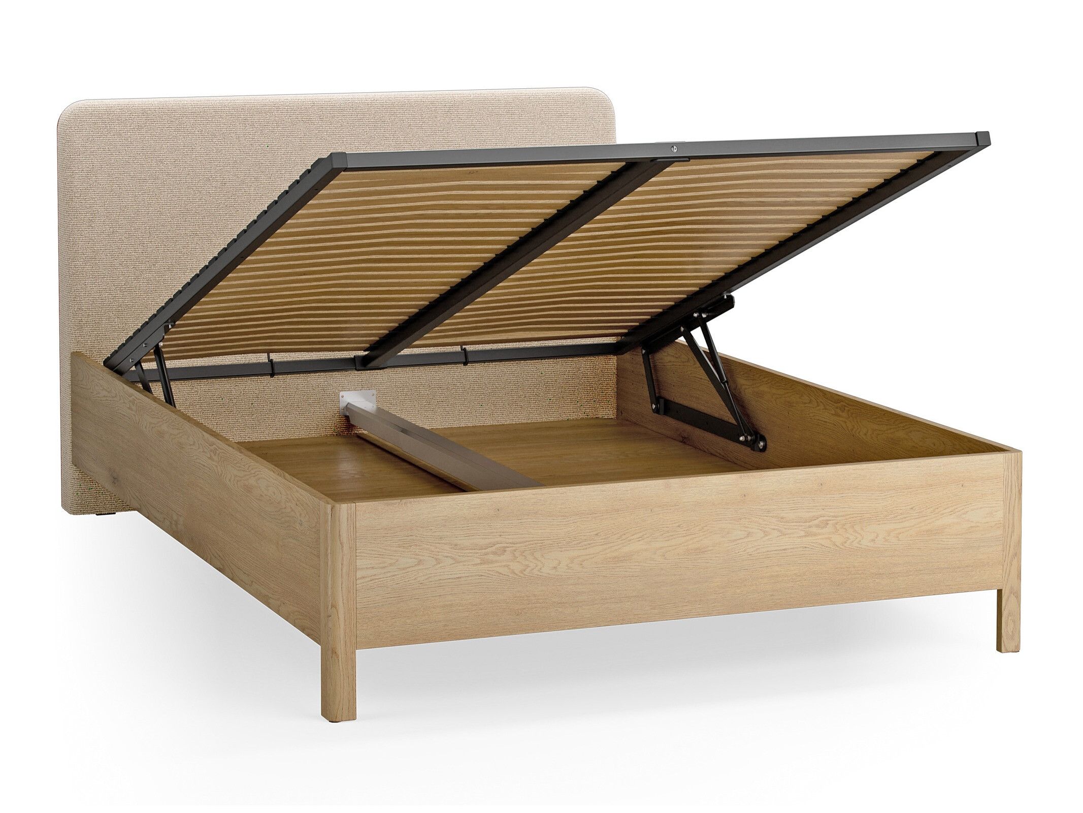 Bett Ruvcamu 118 (Eichenholzoptik + Ecru weiss)