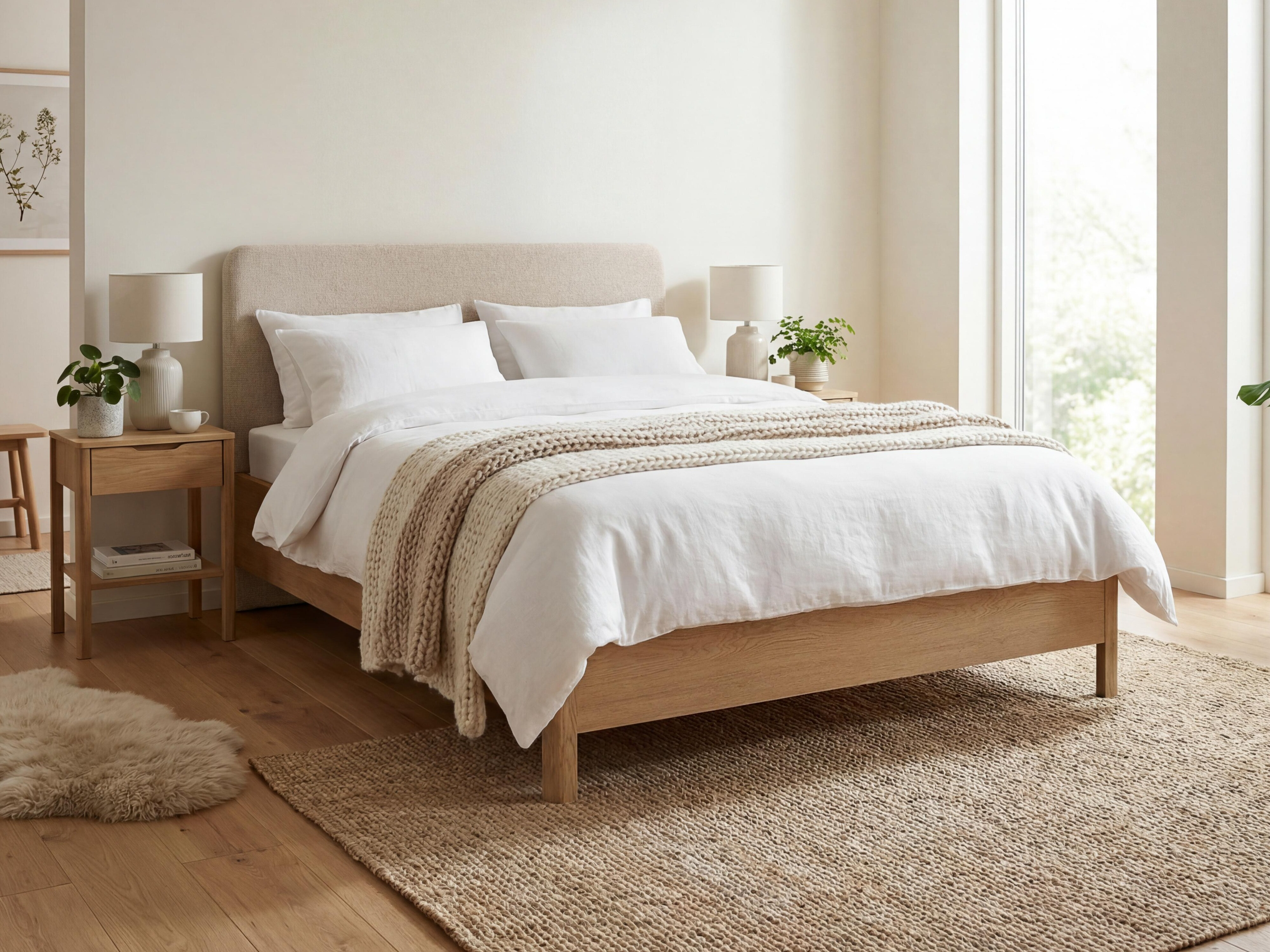 Bett Ruvcamu 118 (Eichenholzoptik + Ecru weiss)