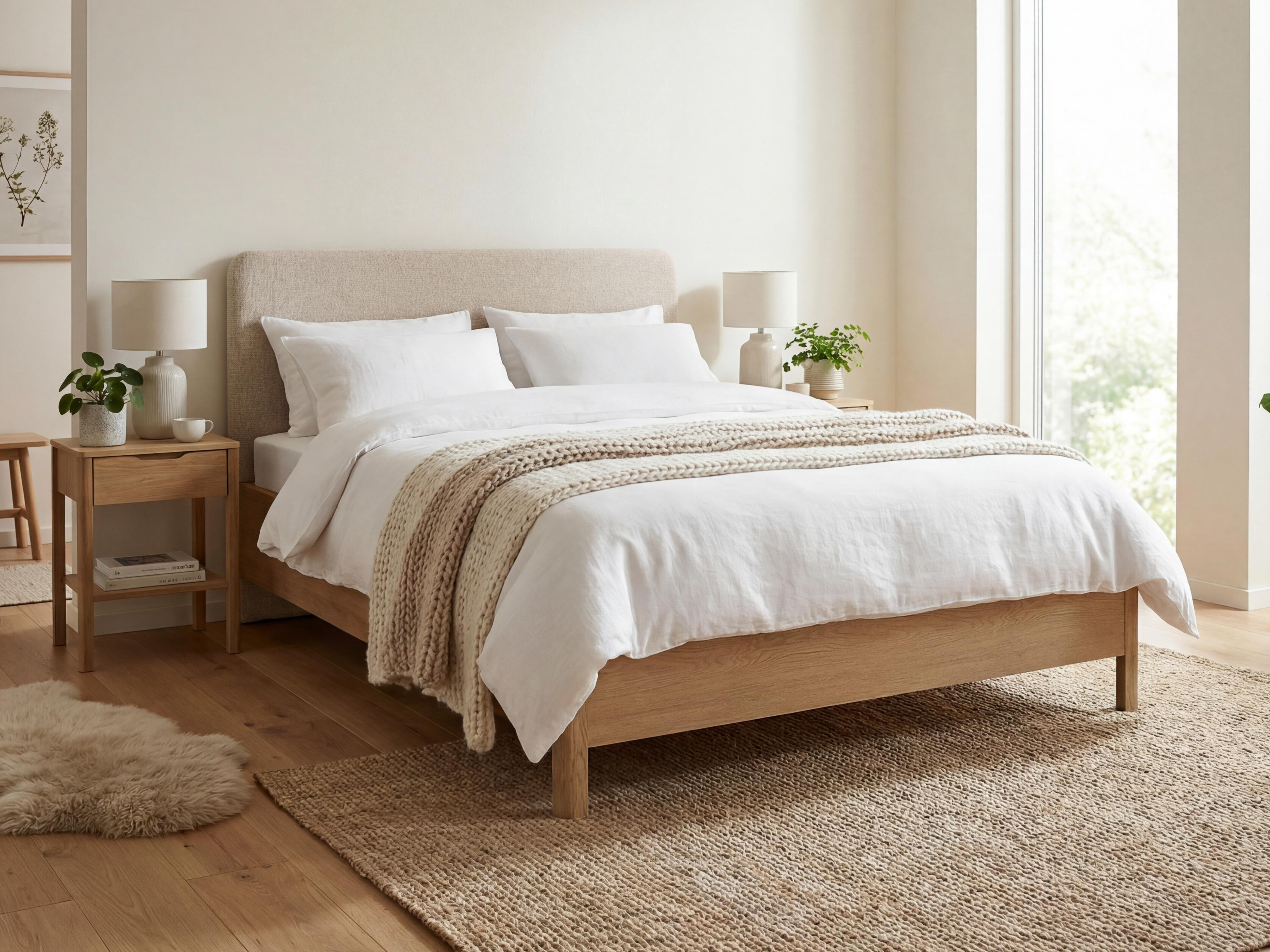 Bett Ruvcamu 118 (Eichenholzoptik + Ecru weiss)