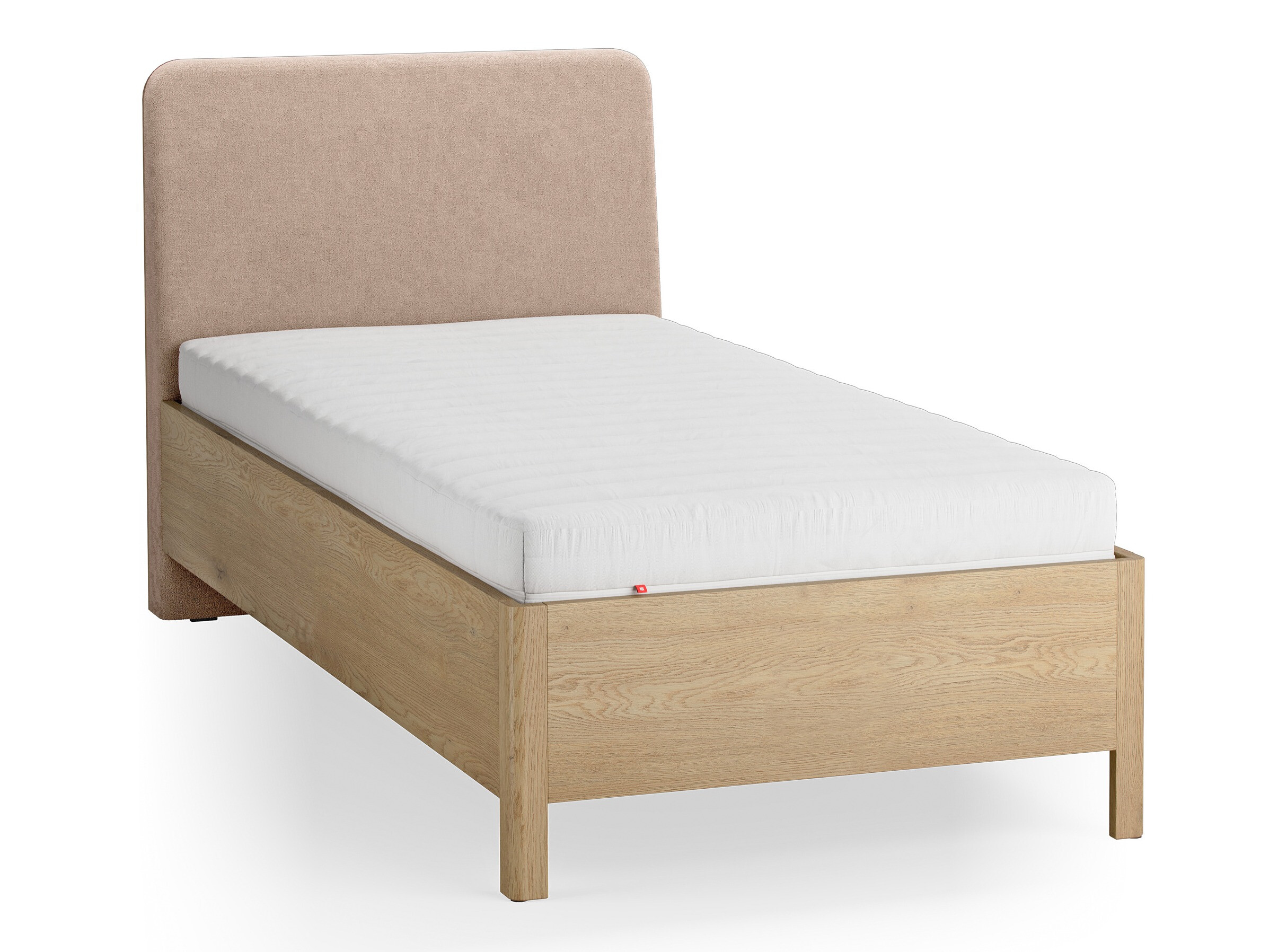 Bett Ruvcamu 118 (Eichenholzoptik + Taupe)