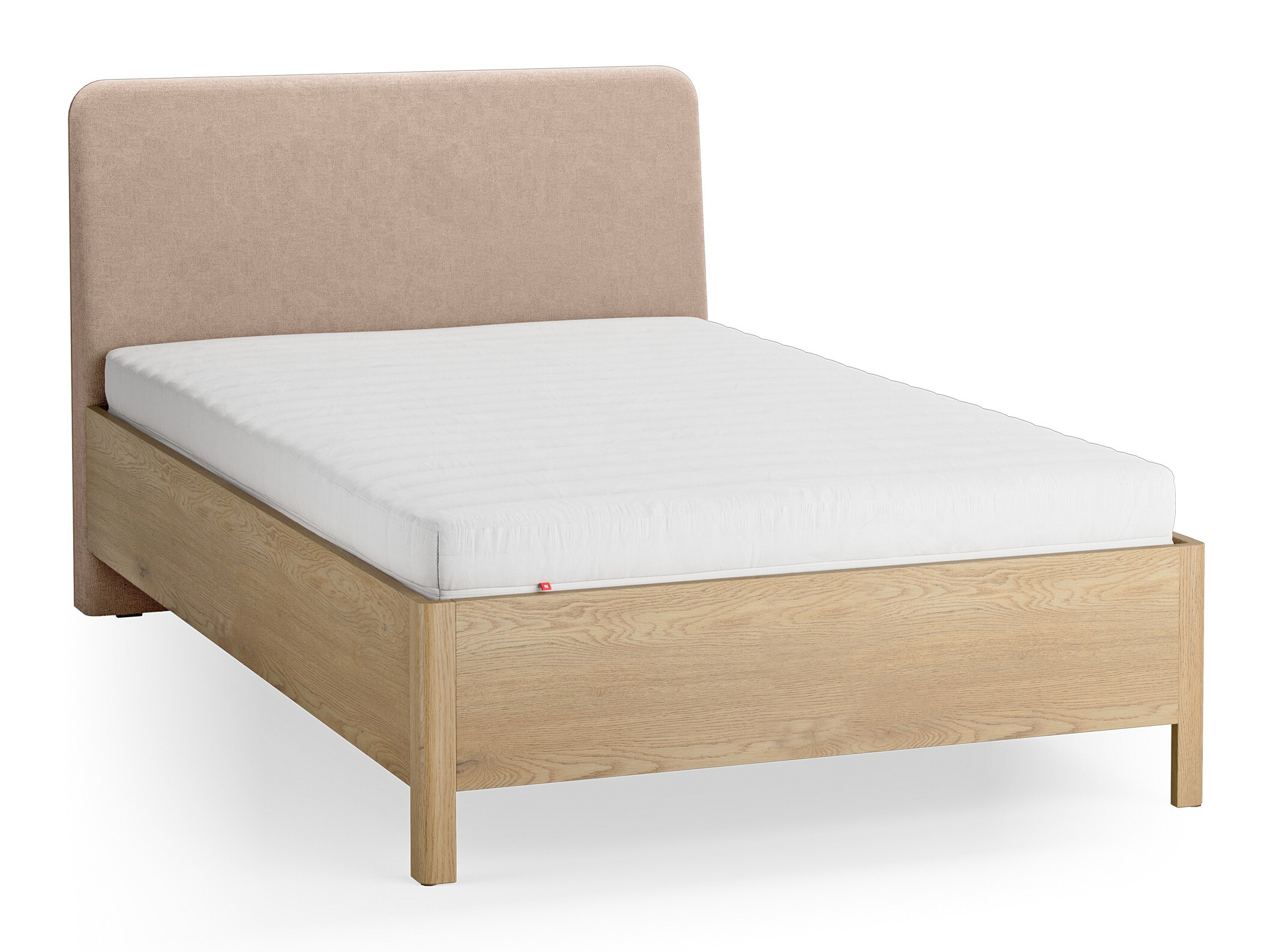Bett Ruvcamu 118 (Eichenholzoptik + Taupe)