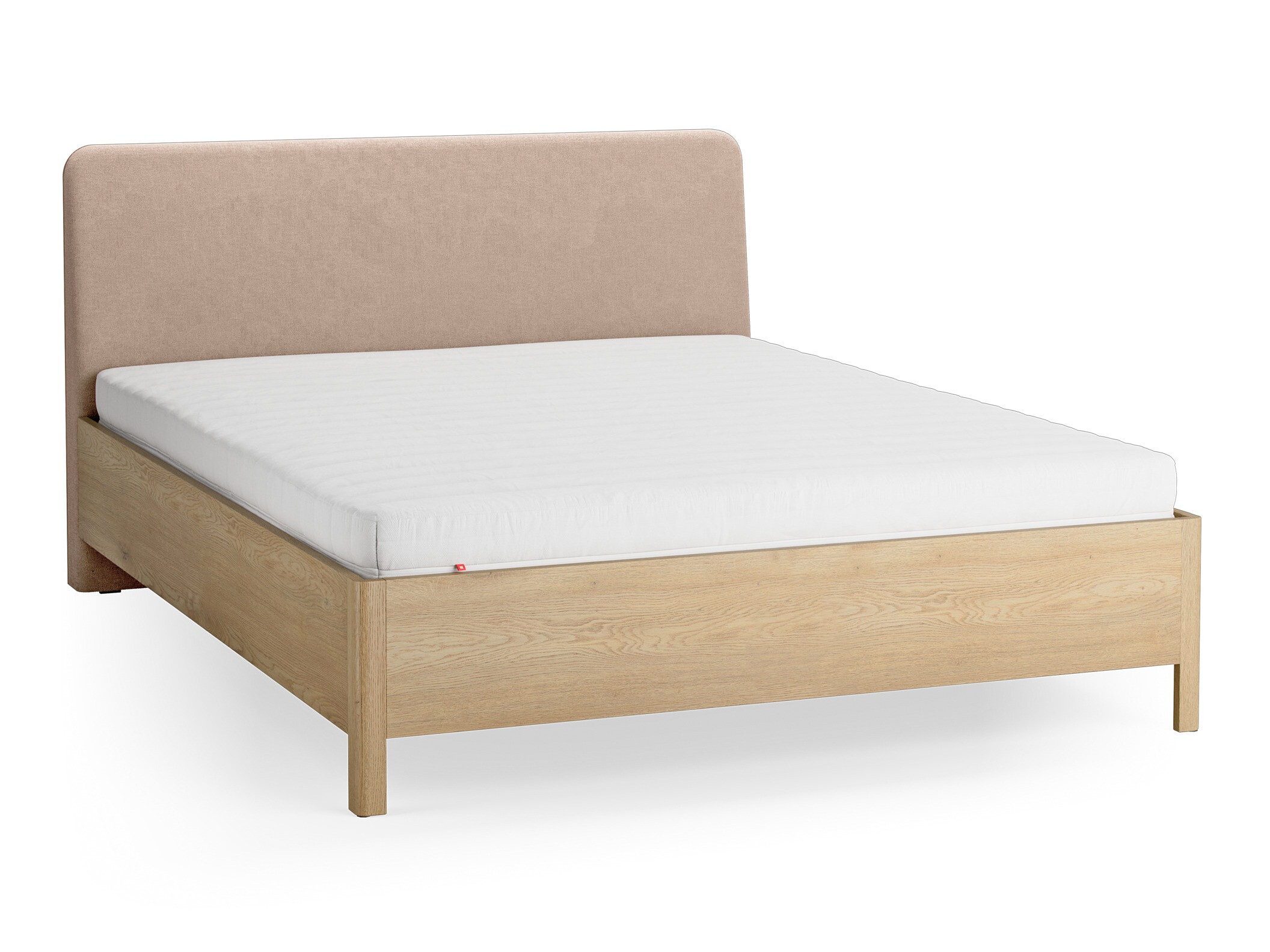 Bett Ruvcamu 118 (Eichenholzoptik + Taupe)