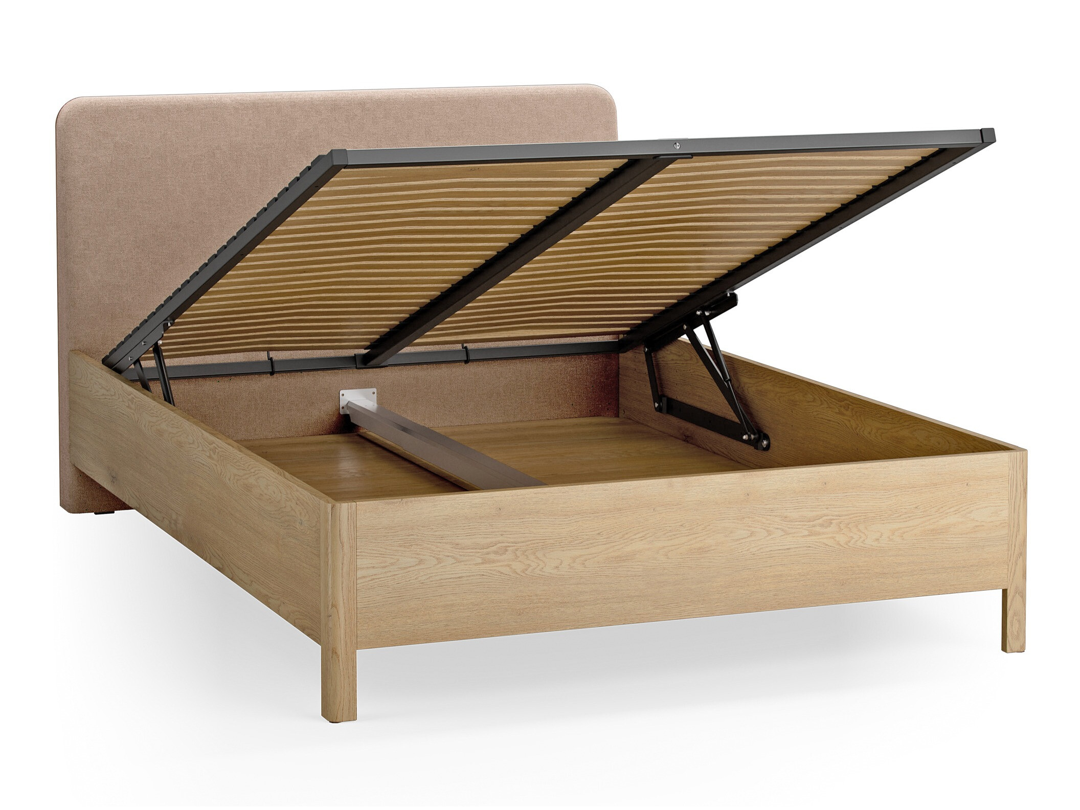 Bett Ruvcamu 118 (Eichenholzoptik + Taupe)