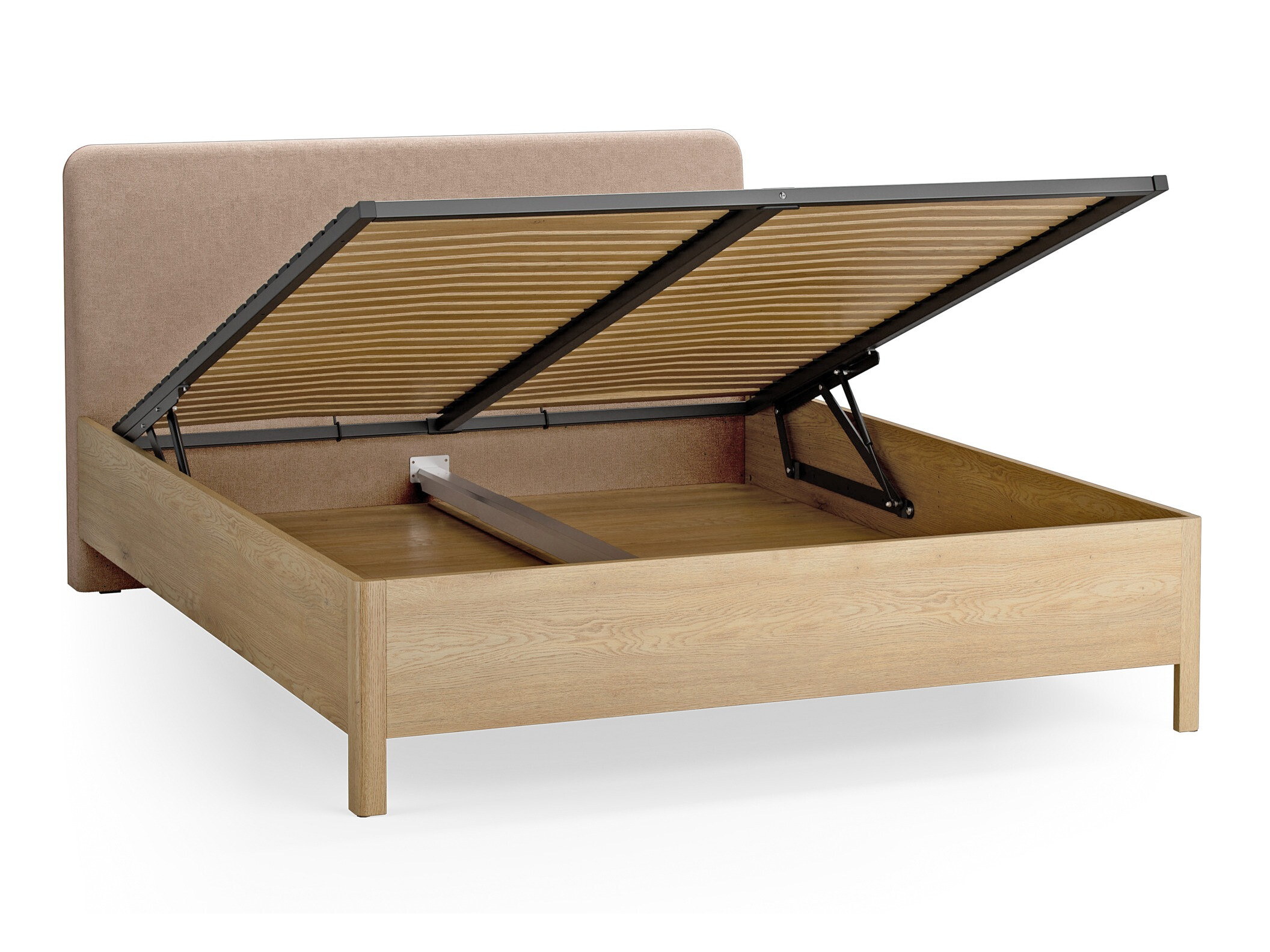 Bett Ruvcamu 118 (Eichenholzoptik + Taupe)