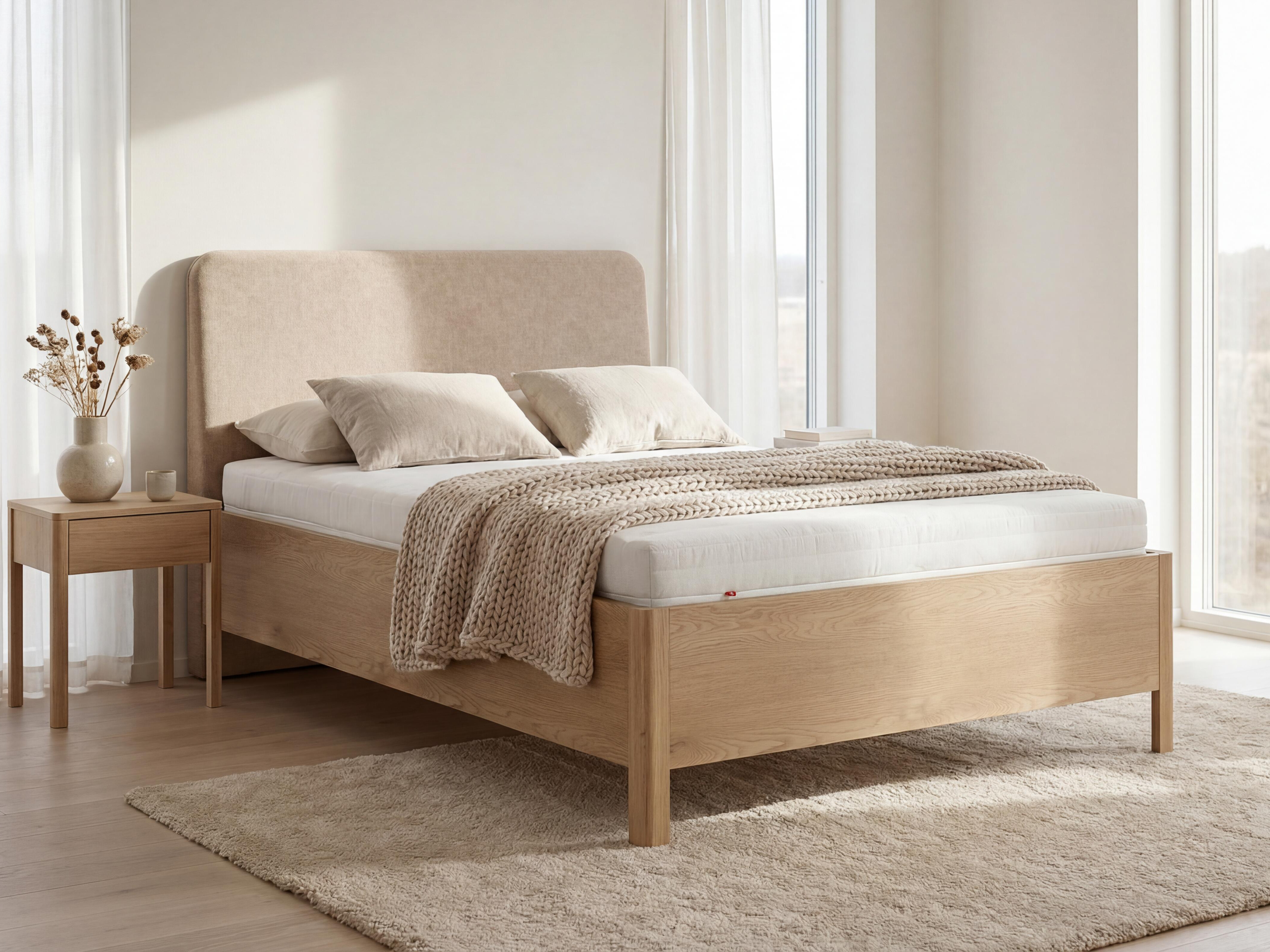 Bett Ruvcamu 118 (Eichenholzoptik + Taupe)