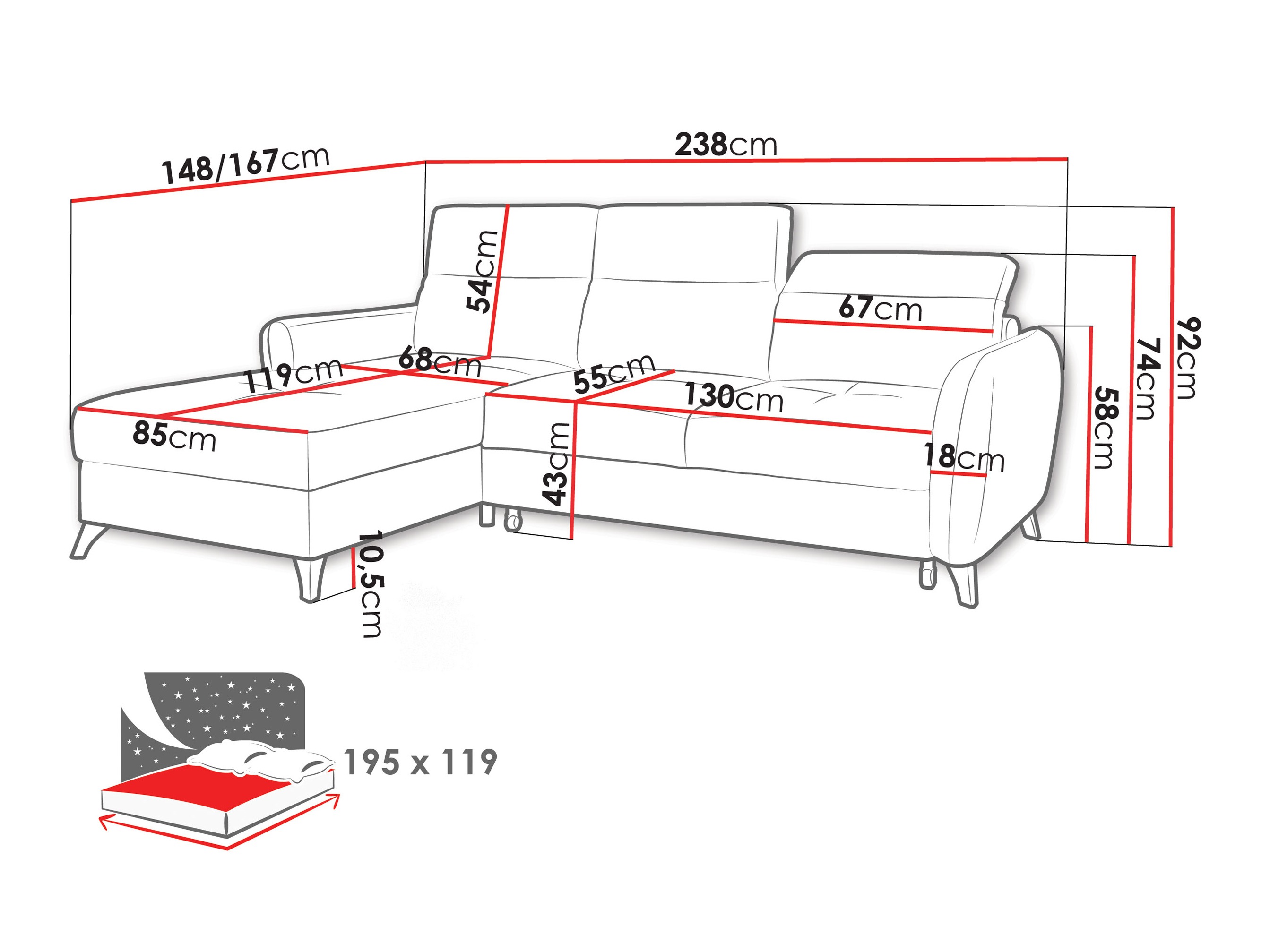 Ecksofa Amplexus (Vibe 08)