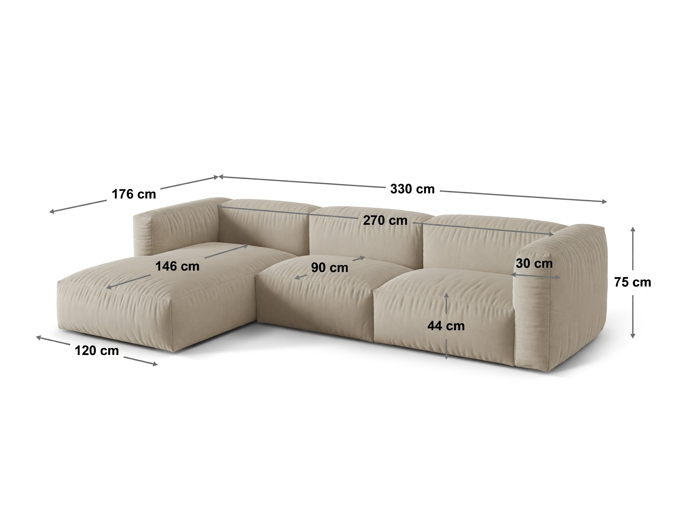 Modulares Ecksofa Sorcoro 121 (Vogue 01)