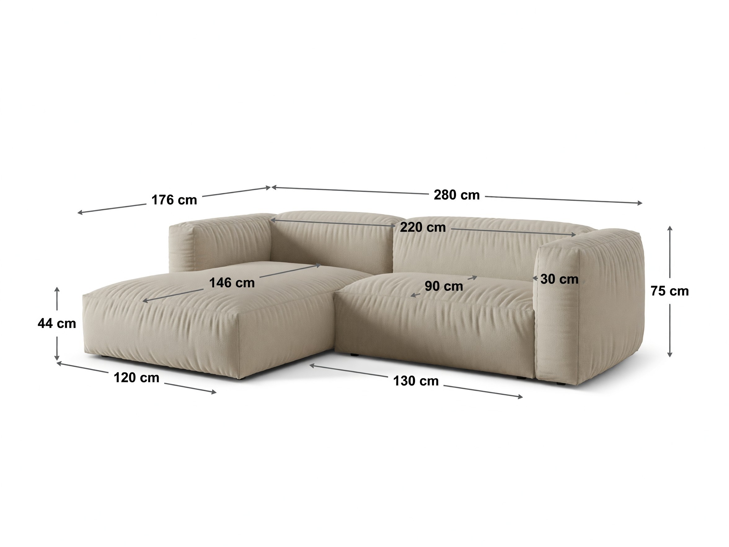 Modulares Ecksofa Sorcoro 123 (Vogue 01)