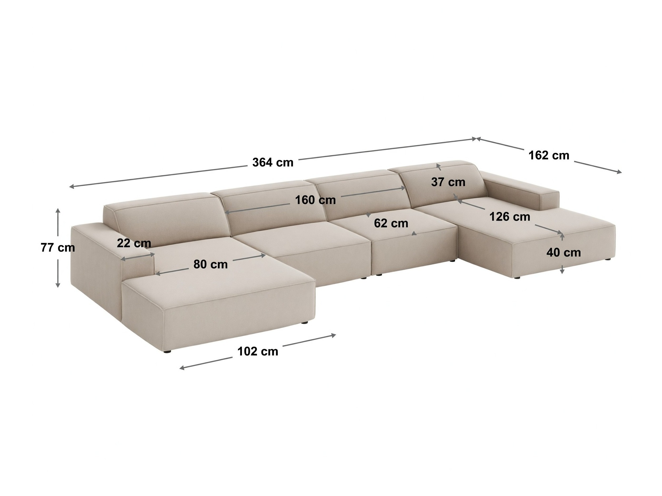 Modulares Ecksofa Lomcalu 122 (Bluvel 22)