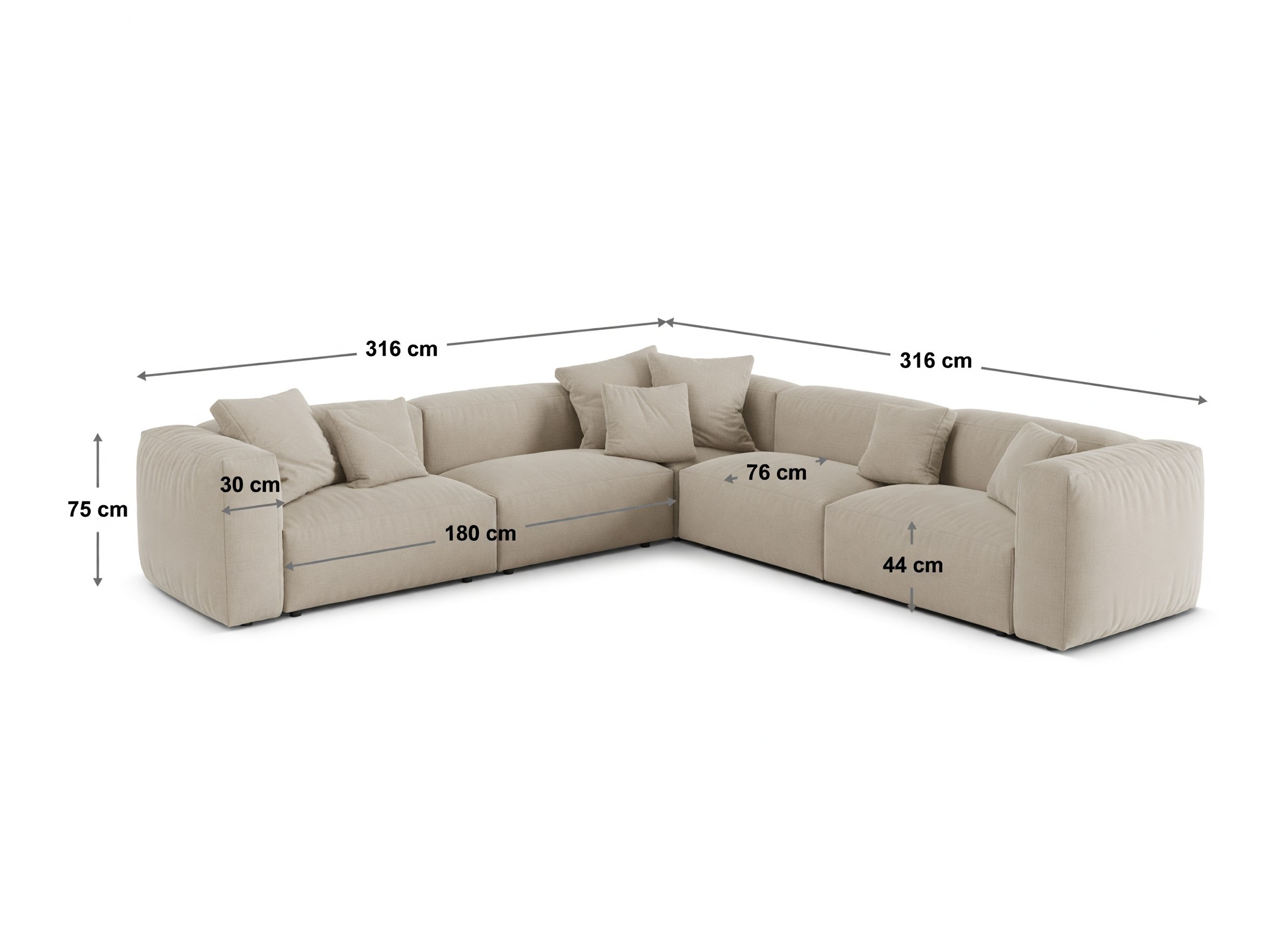 Modulares Ecksofa Sorcoro 130 (Vogue 01)