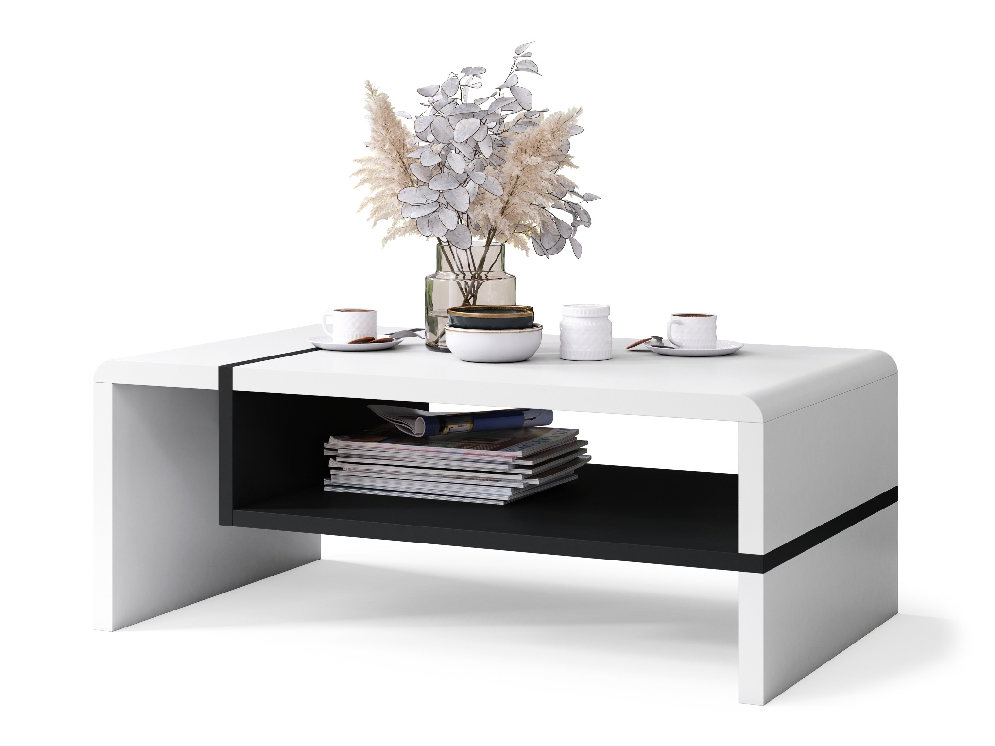 Couchtisch Glendale 102 (Weiss + Schwarz)